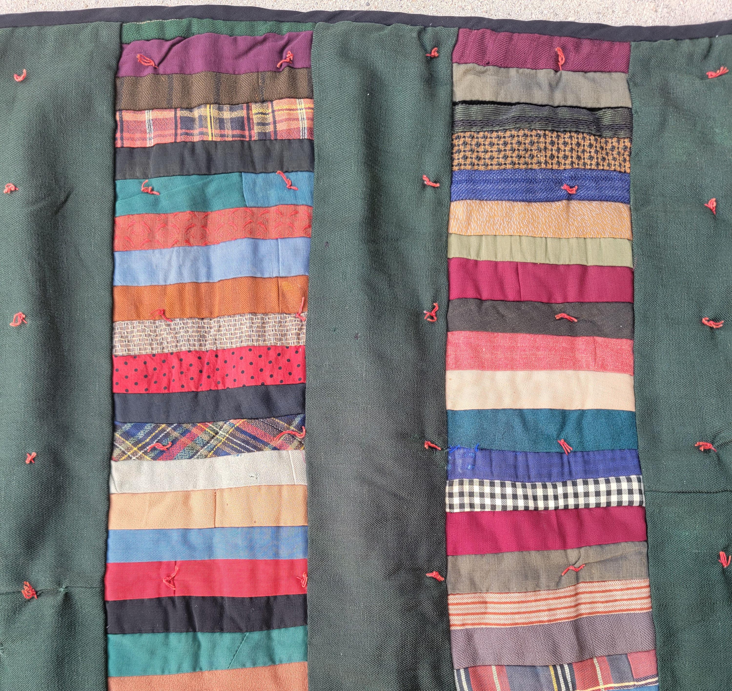 19th C Mennonite Piece bars quilt from Lancaster County PA.