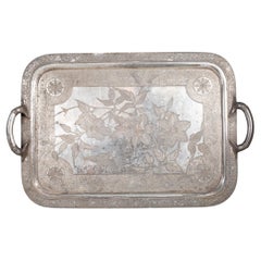 siglo XIX Bandeja de plata Meriden Brittania c.1860-1900