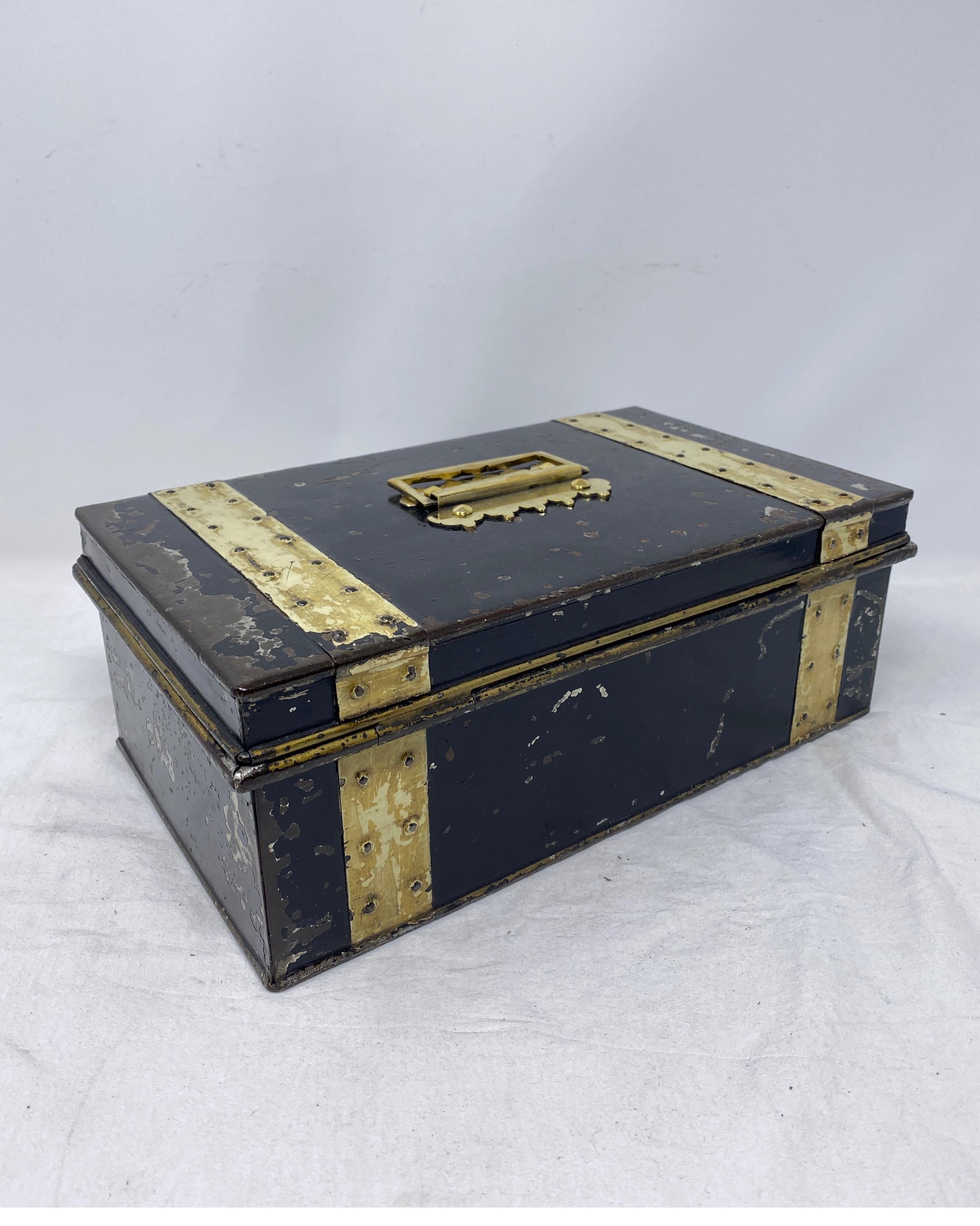 19th Century Metal English Cash Box 6