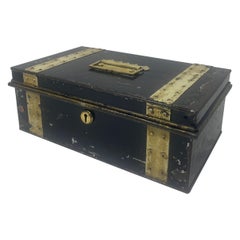 19th Century Metal English Cash Box