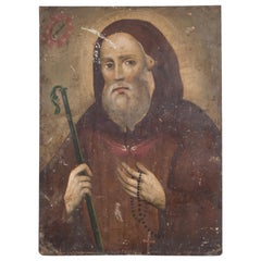 Antique 19th C. Mexican Retablo Saint Francis c.1880