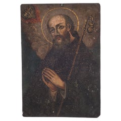 19th C. Mexican Retablo Saint Francis c.1880
