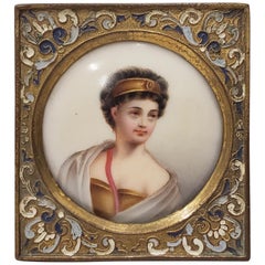 19th Century Miniature Portrait on Porcelain