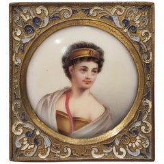 19th Century Miniature Portrait on Porcelain 