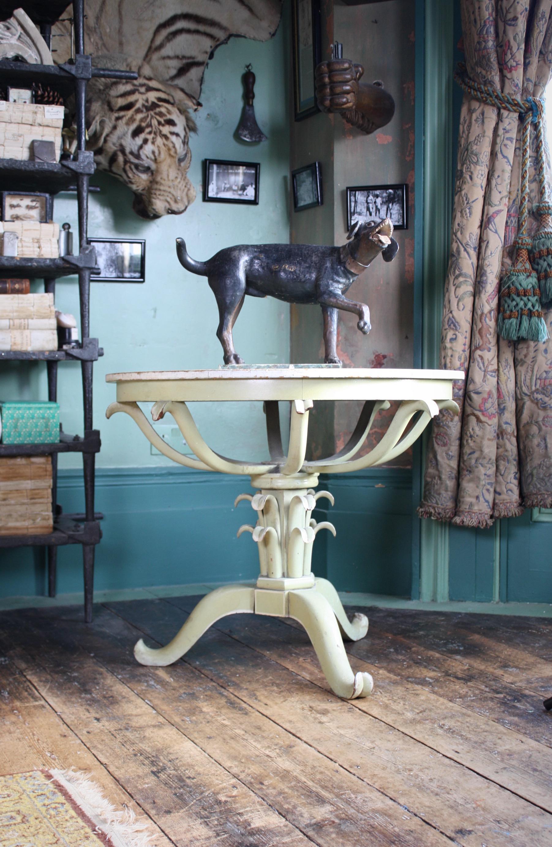 19th Century Mist Green and Vine Italian Occasional Table Noel Coward Blithe Spirit