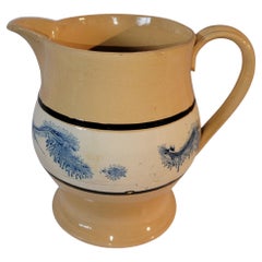 Antique 19th C Mochaware Milk Pitcher