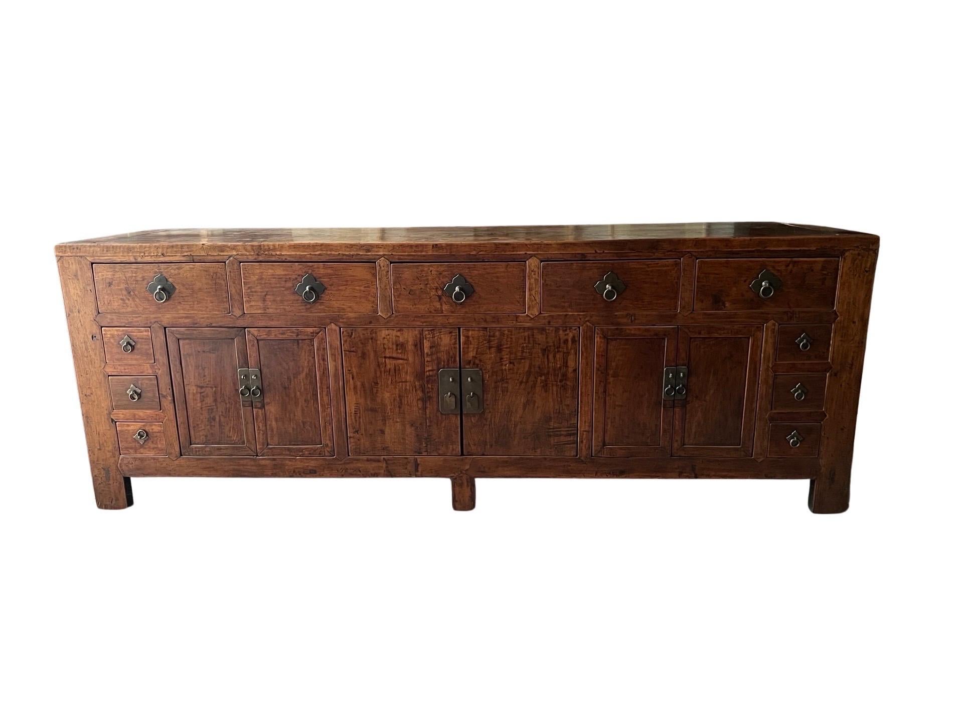 Chinese Export 19th C. Monumental & Important Qing Dynasty Chinese Double Sided Sideboard For Sale