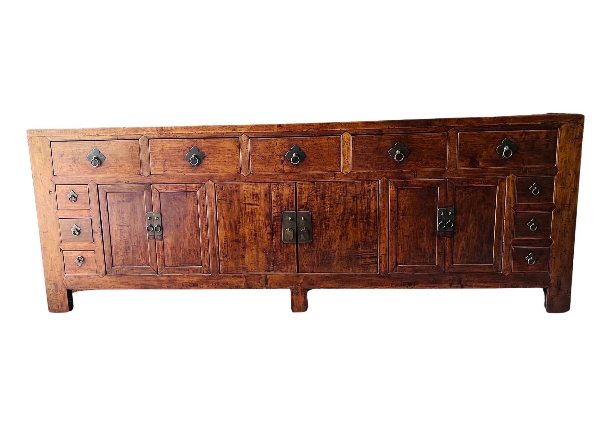 19th C. Monumental & Important Qing Dynasty Chinese Double Sided Sideboard In Good Condition For Sale In Atlanta, GA