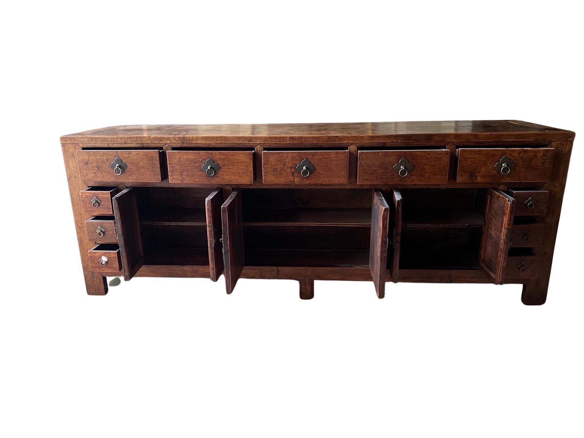 19th Century 19th C. Monumental & Important Qing Dynasty Chinese Double Sided Sideboard For Sale
