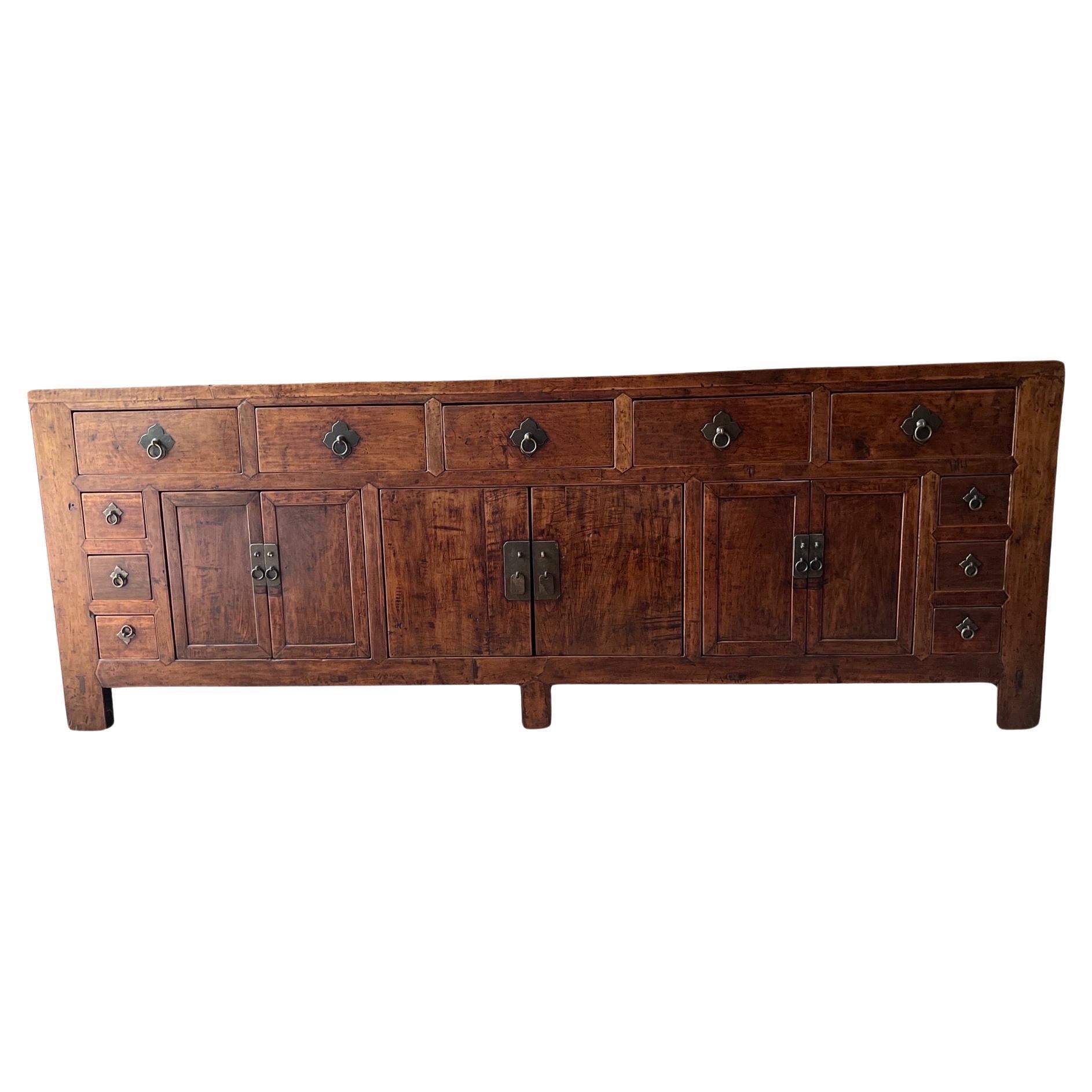 19th C. Monumental & Important Qing Dynasty Chinese Double Sided Sideboard For Sale