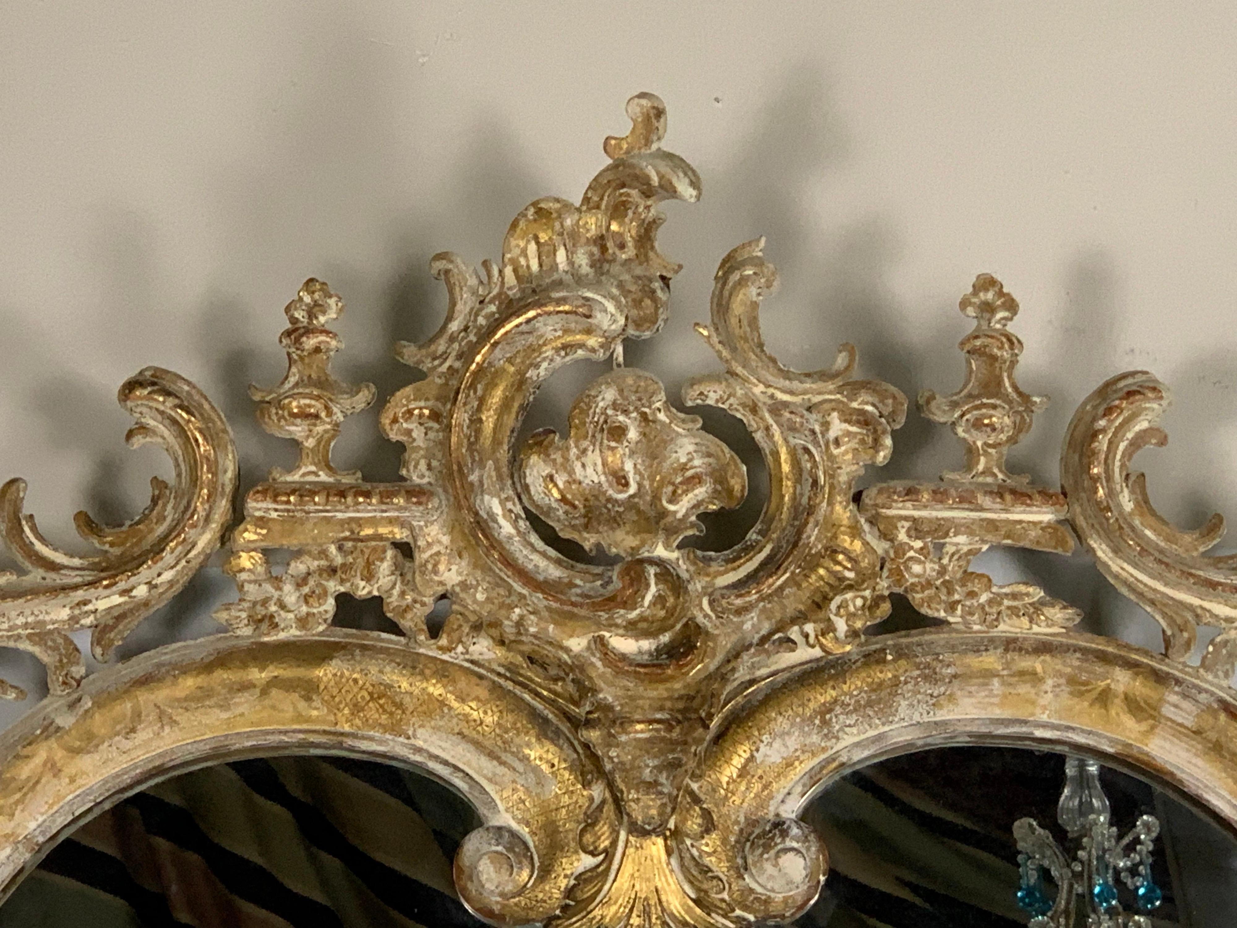 19th C. Monumental Sized French Gilt Wood Rococo Style Mirror 12