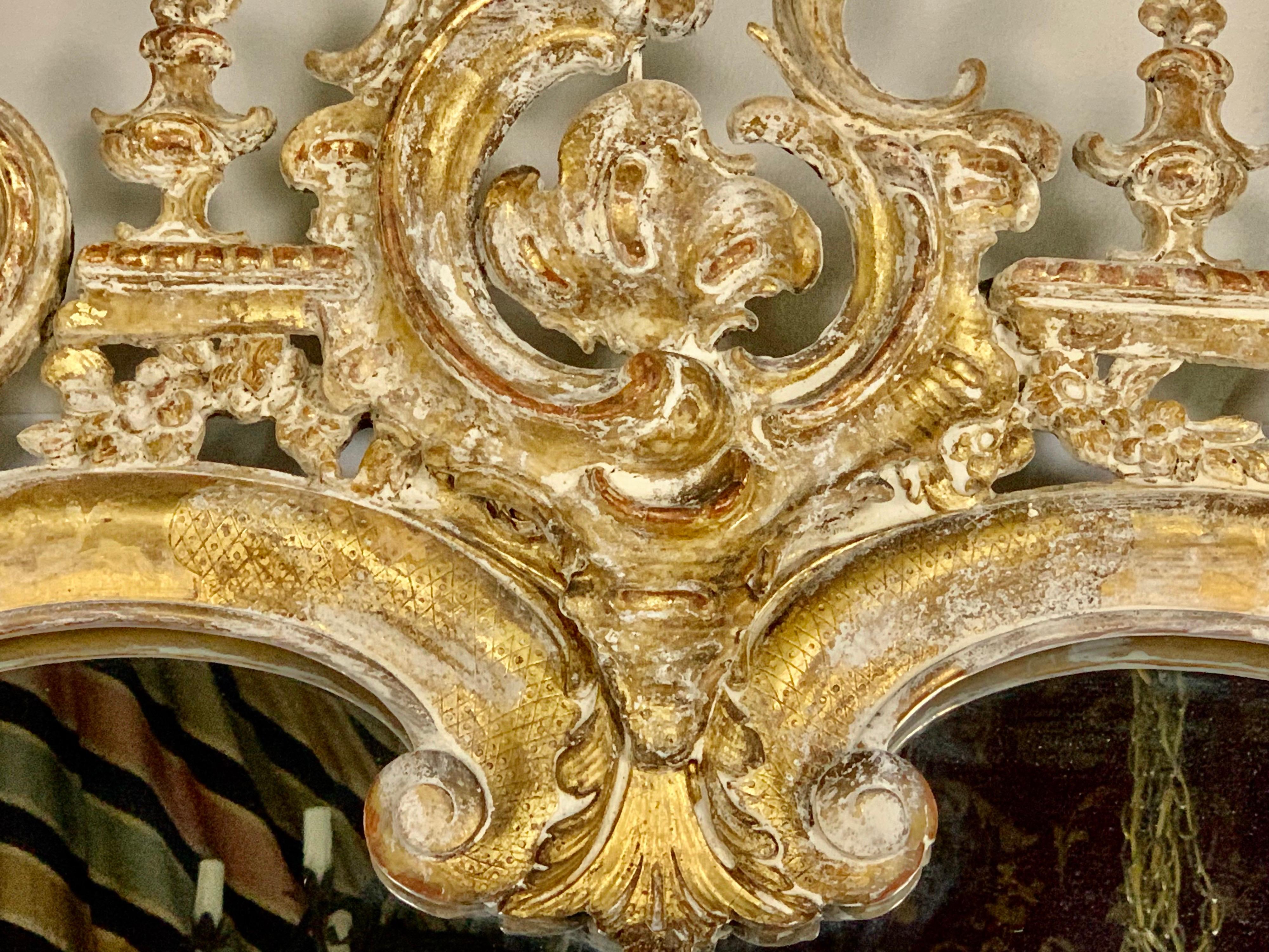 19th Century 19th C. Monumental Sized French Gilt Wood Rococo Style Mirror