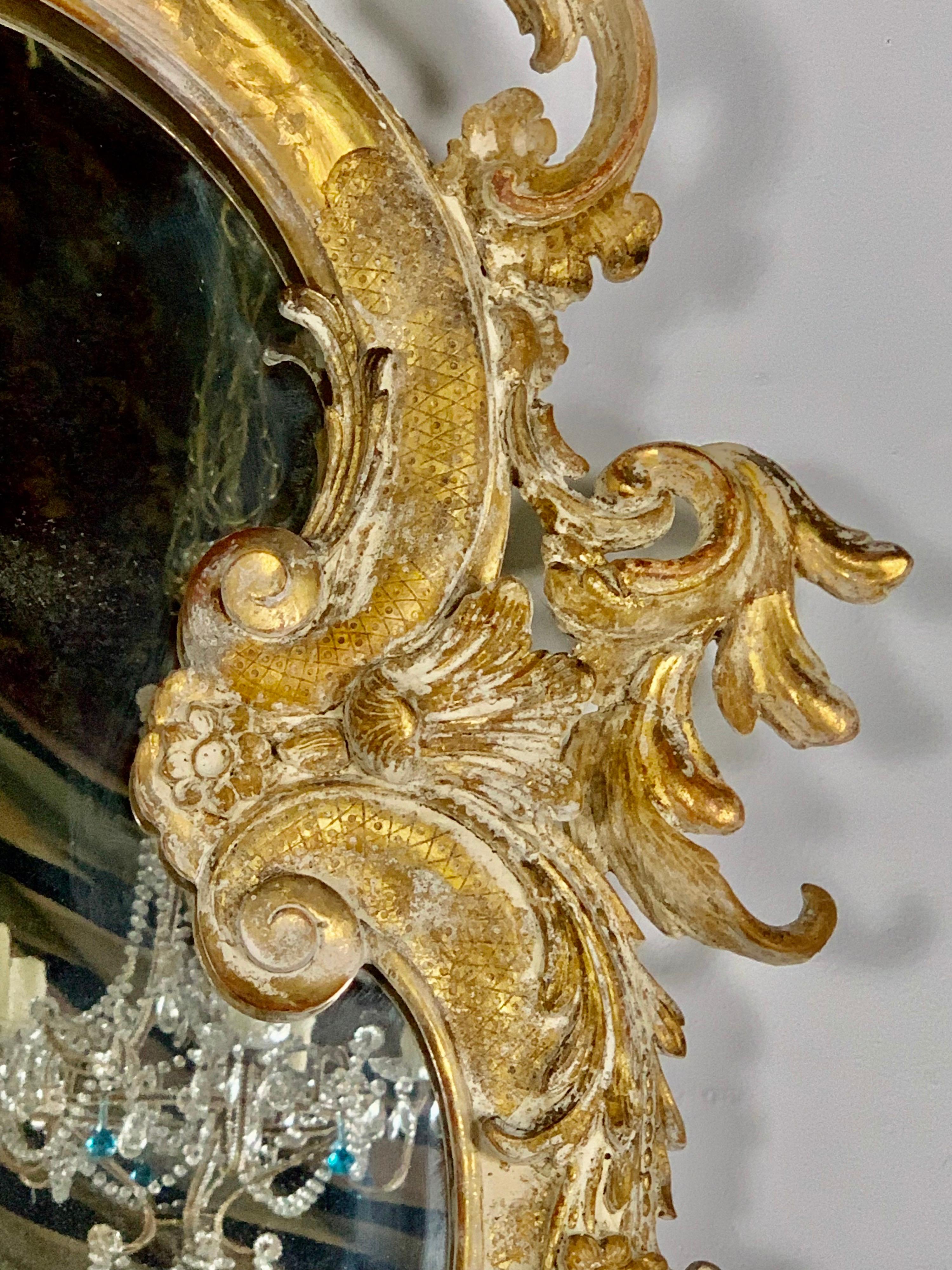 19th C. Monumental Sized French Gilt Wood Rococo Style Mirror 1