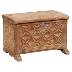 Antique 19th C. Moorish Carved-Wood Box with Star Pattern