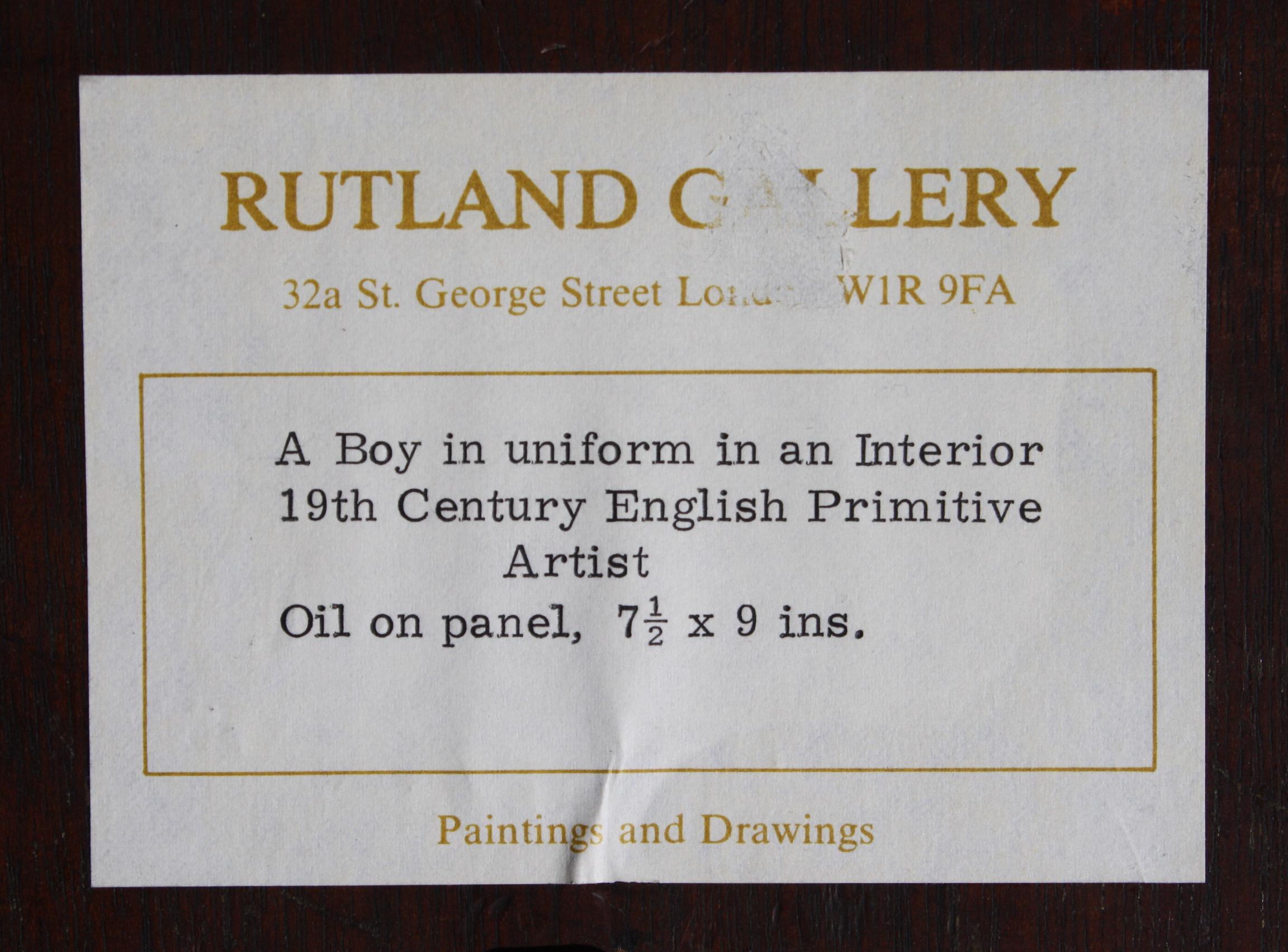 Huile sur panneau naïve du 19ème siècle, Boy & His Big Cabbage Folk Art Rutland Gallery, Londres en vente 5