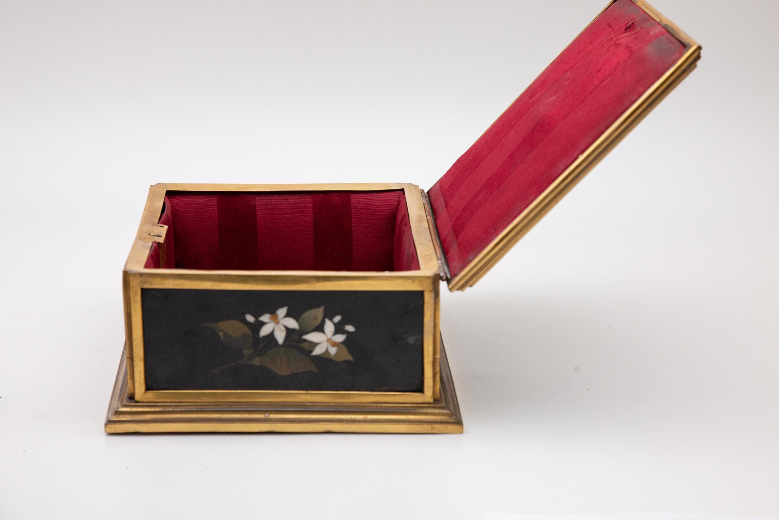 19th Century Napoleon III Pietra Dura Jewelry Box 1