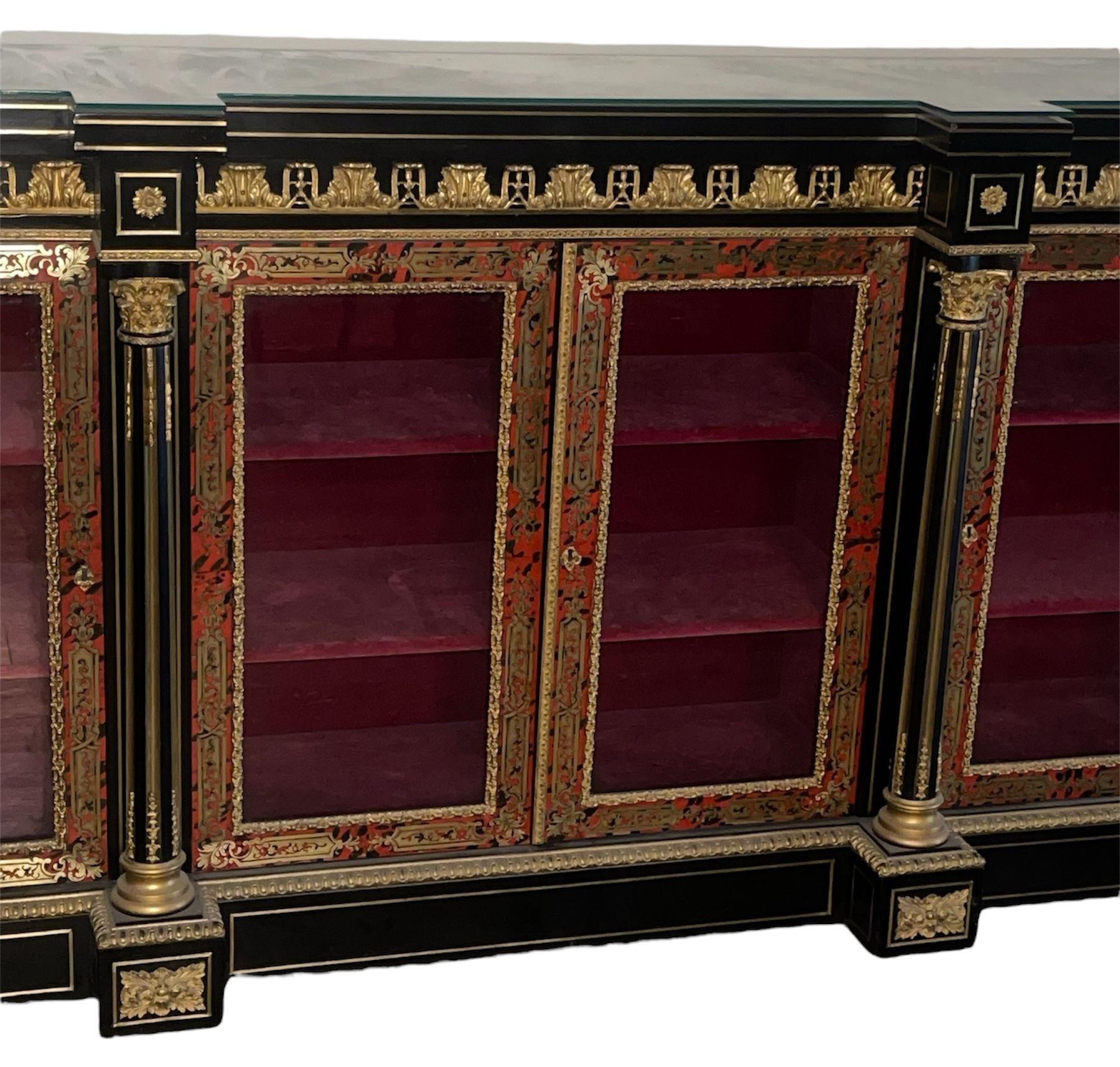 A.I.C. XIX Napoleone III, mobile vitreo francese con montatura in bronzo e piano in vetro In condizioni buone in vendita a Los Angeles, CA