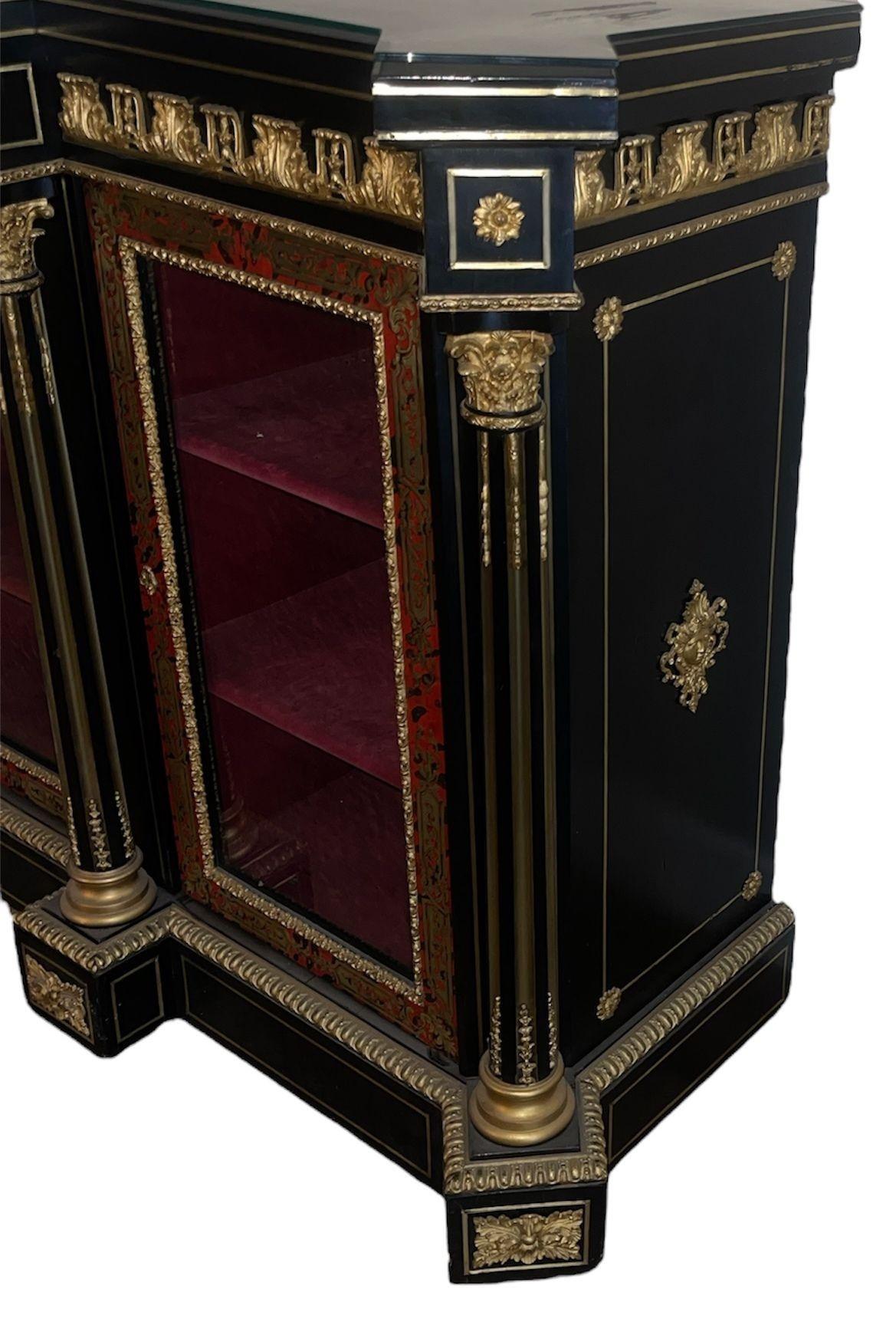 Bronzo A.I.C. XIX Napoleone III, mobile vitreo francese con montatura in bronzo e piano in vetro in vendita