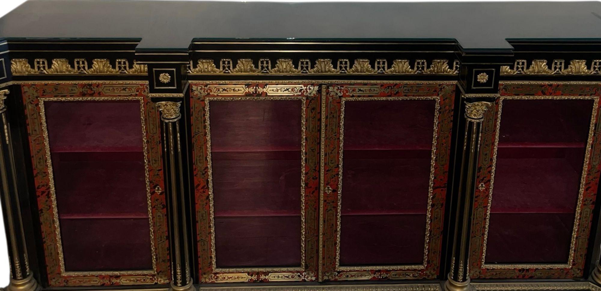 A.I.C. XIX Napoleone III, mobile vitreo francese con montatura in bronzo e piano in vetro in vendita 1