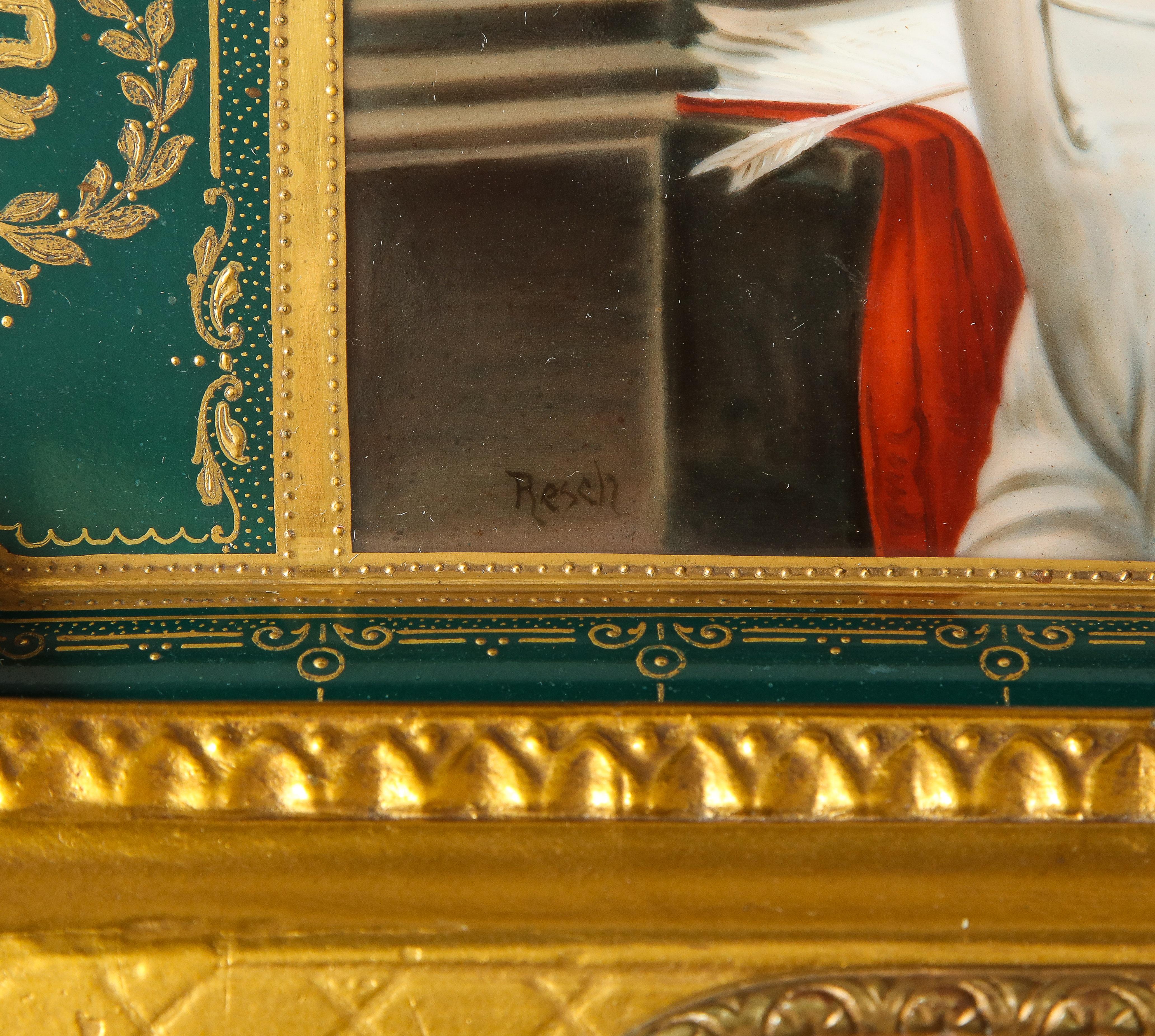 Napoleonischer Royal Vienna-Beistelltisch aus vergoldetem Holz mit Intarsien aus Porzellan, 19. Jahrhundert im Angebot 5