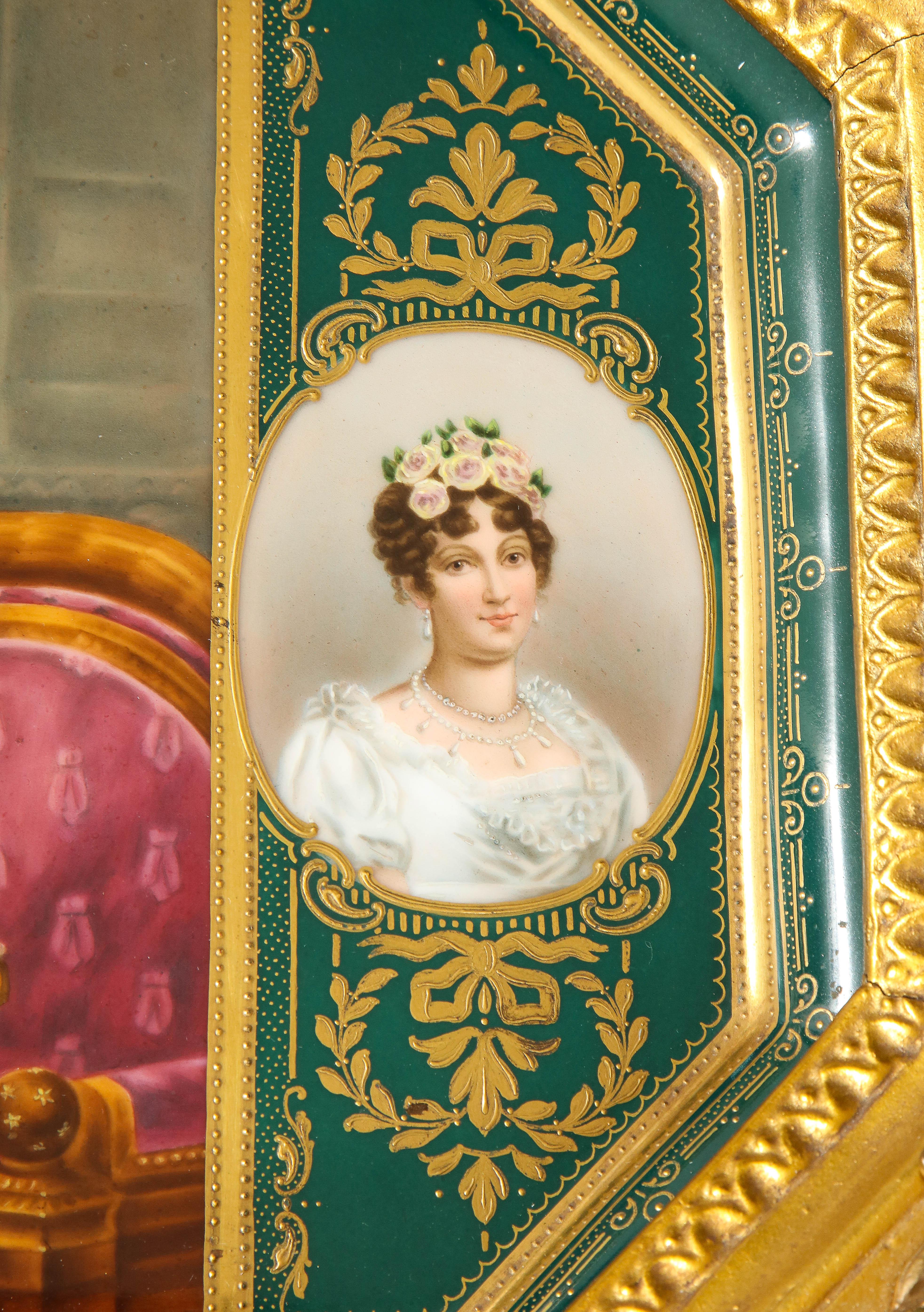 Napoleonischer Royal Vienna-Beistelltisch aus vergoldetem Holz mit Intarsien aus Porzellan, 19. Jahrhundert im Angebot 3