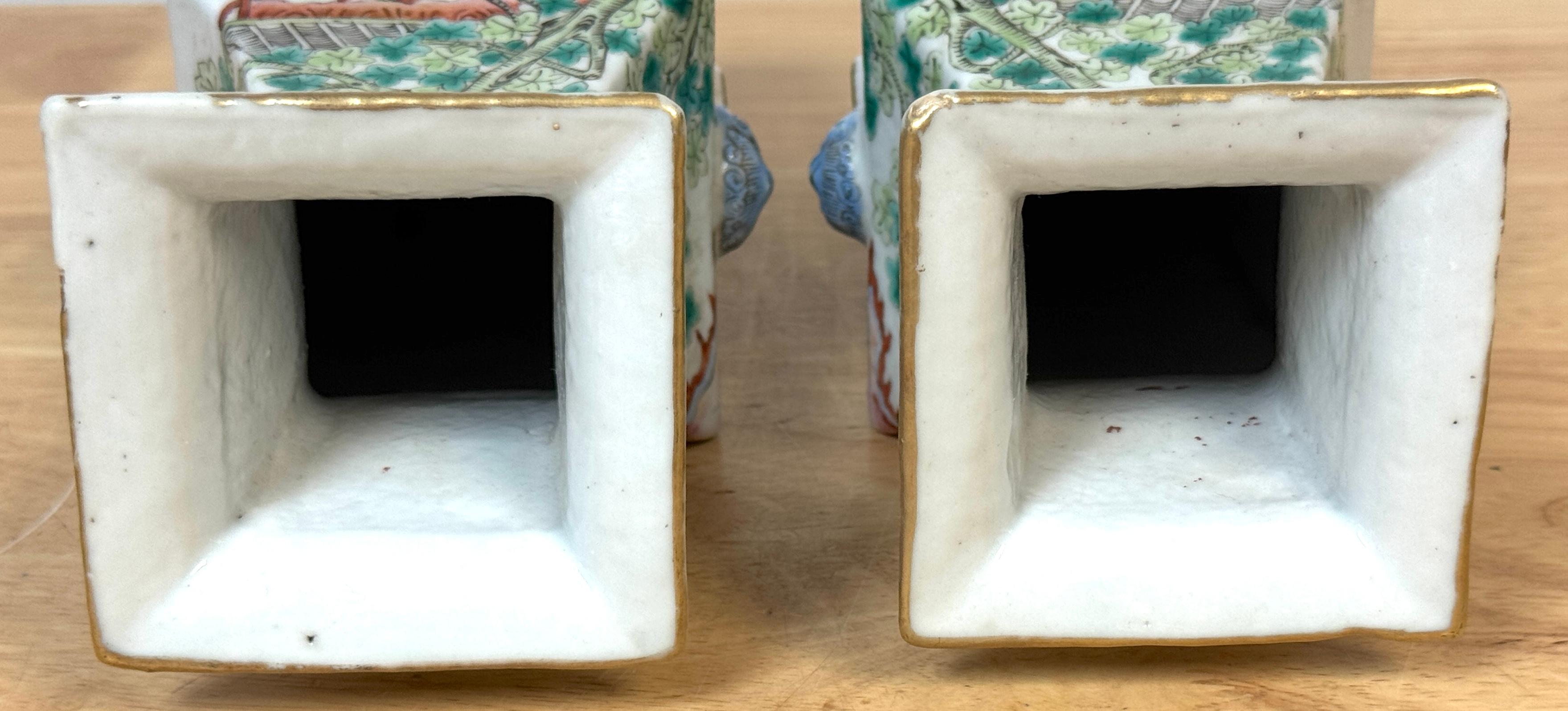 19th C. Narrative Mandarin Palette Porcelain Vases Depicting  Imperial Cycle For Sale 6