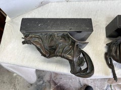 19th-C. Neo-Classical Style Bronze & Marble Reclining Male / Female Statues, S/2