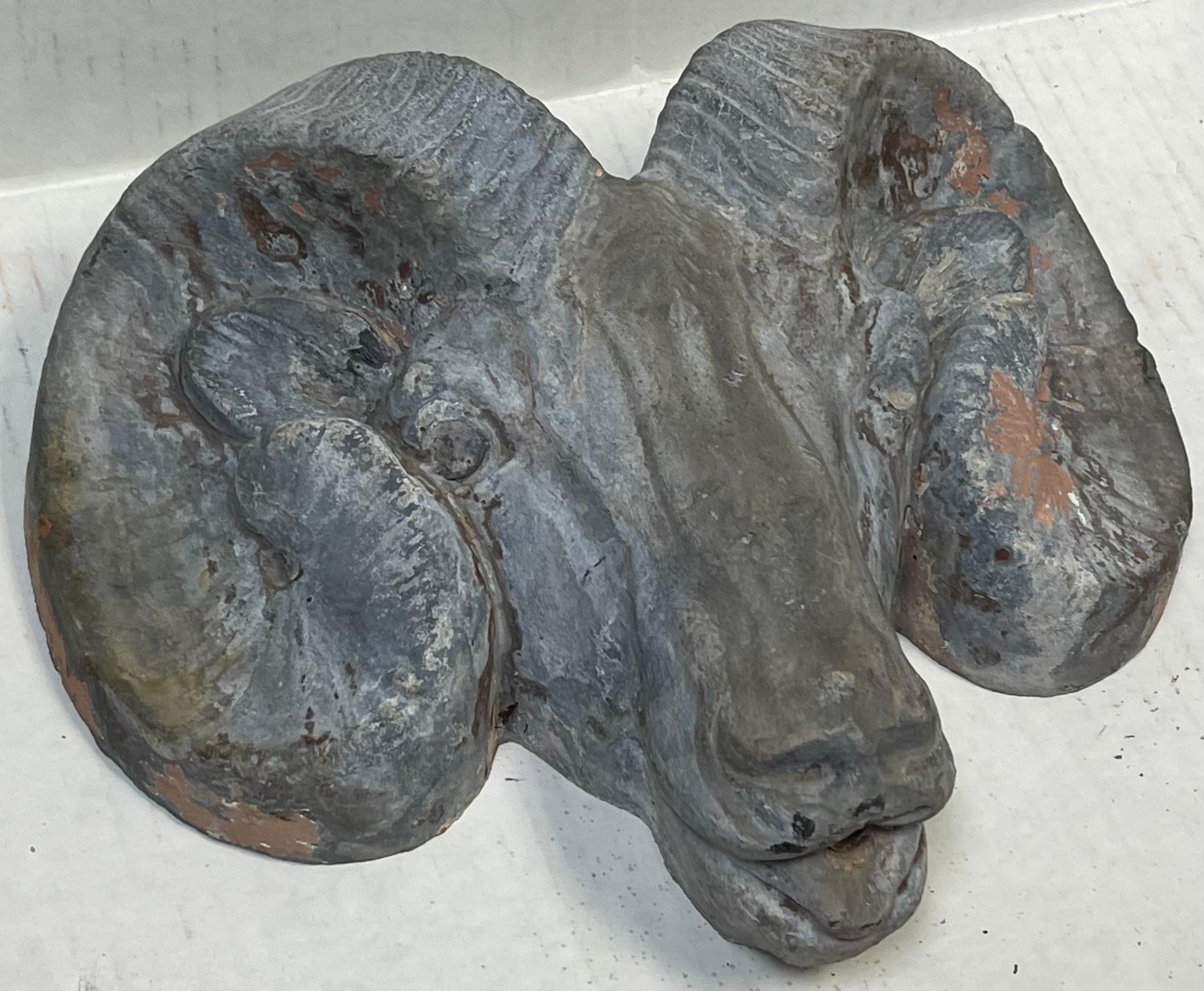 Special! This is a late 19th century (or earlier ) French neo-classical style ram form lead fountain. It would also make a great statement on an interior wall. It is in very good condition.