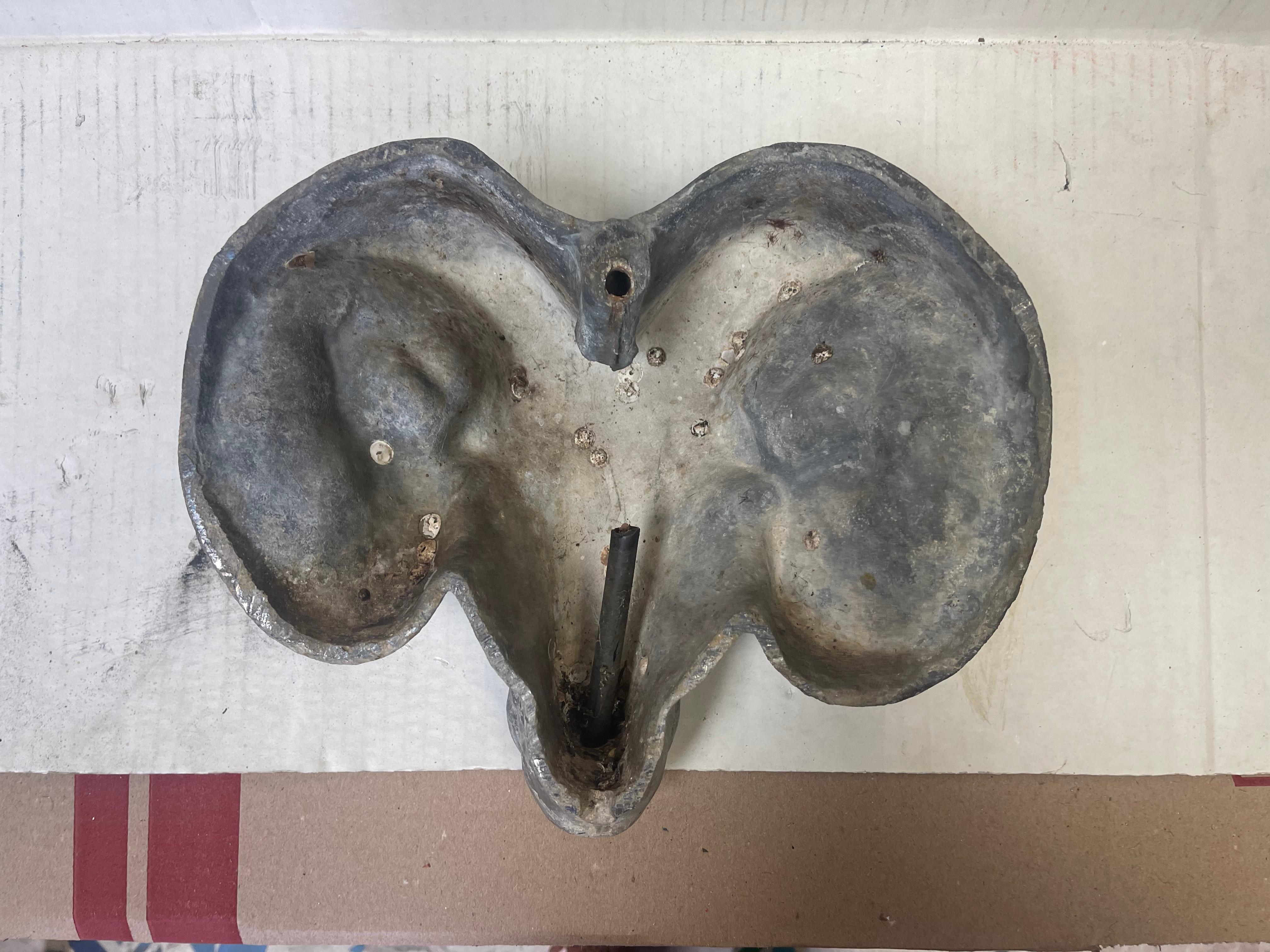 19th Century 19th-C. Neo-Classical Style French Lead Ram Form Fountain / Wall Art /Garden