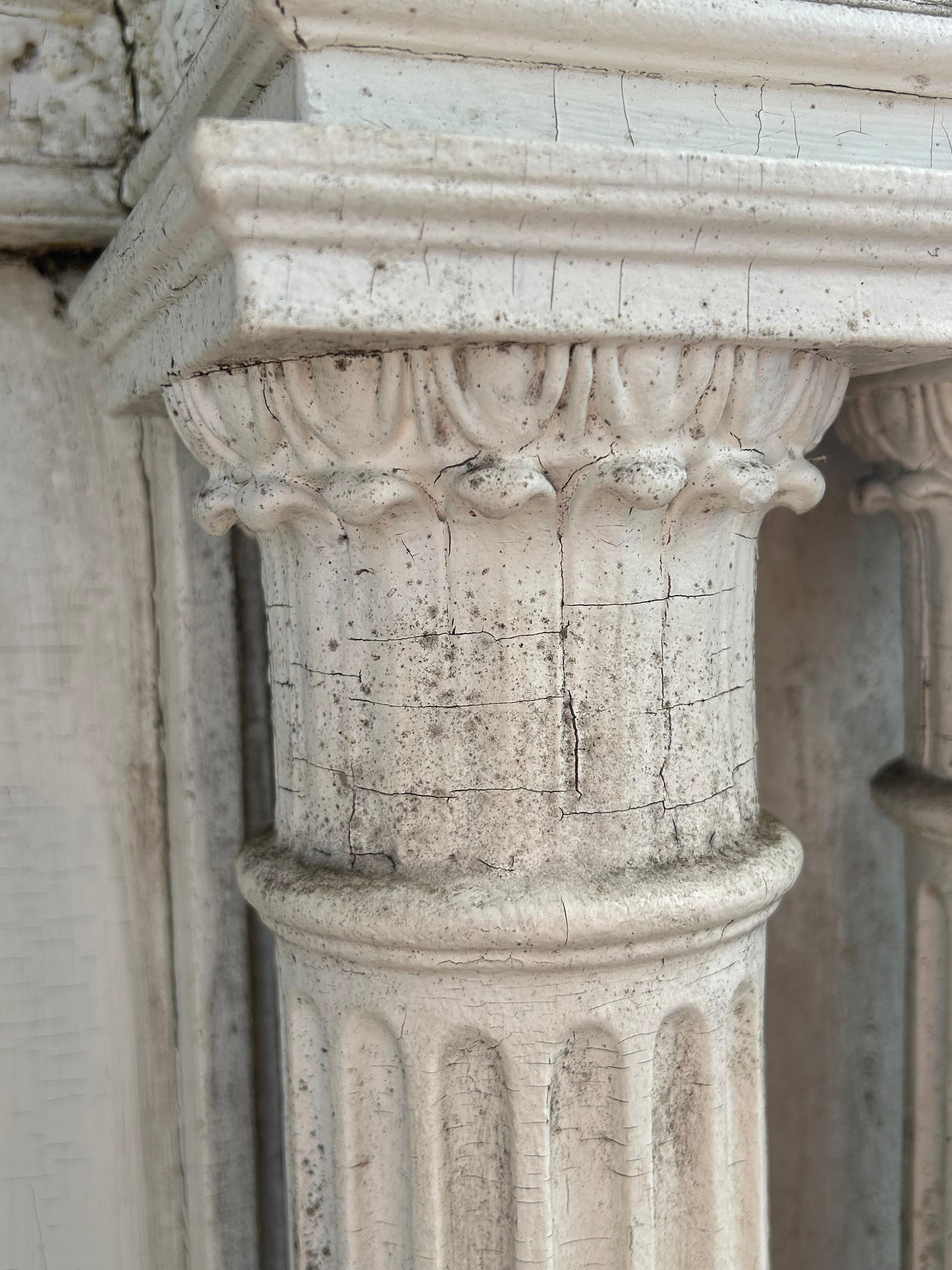 19th c Neoclassical Fireplace Mantel w Reclining Woman, Putti For Sale 3