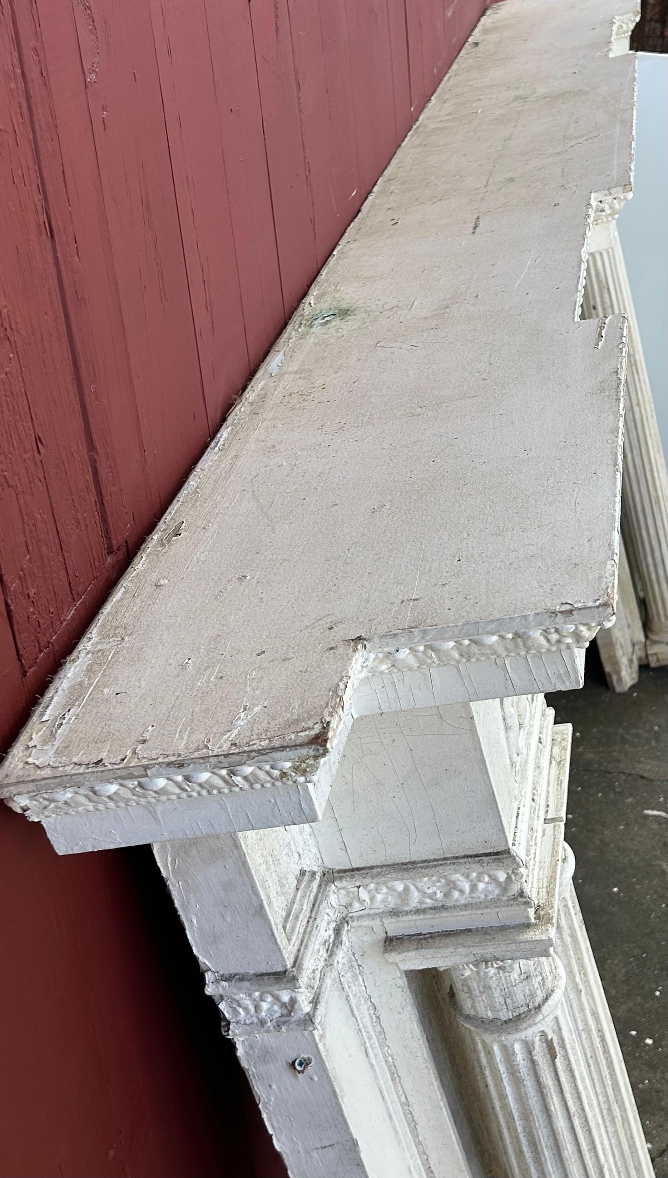 19th c Neoclassical Fireplace Mantel w Reclining Woman, Putti For Sale 5