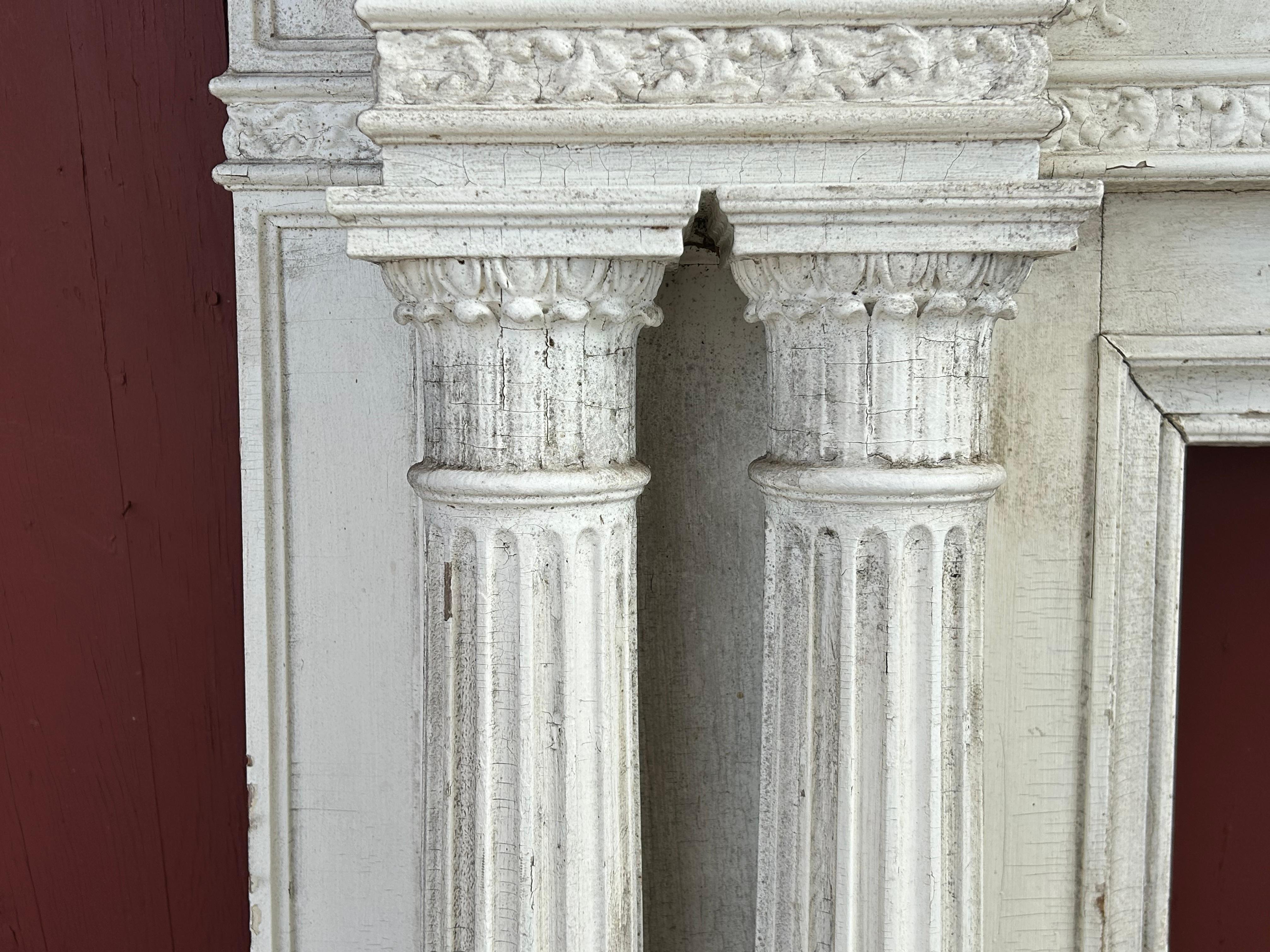 19th c Neoclassical Fireplace Mantel w Reclining Woman, Putti For Sale 11