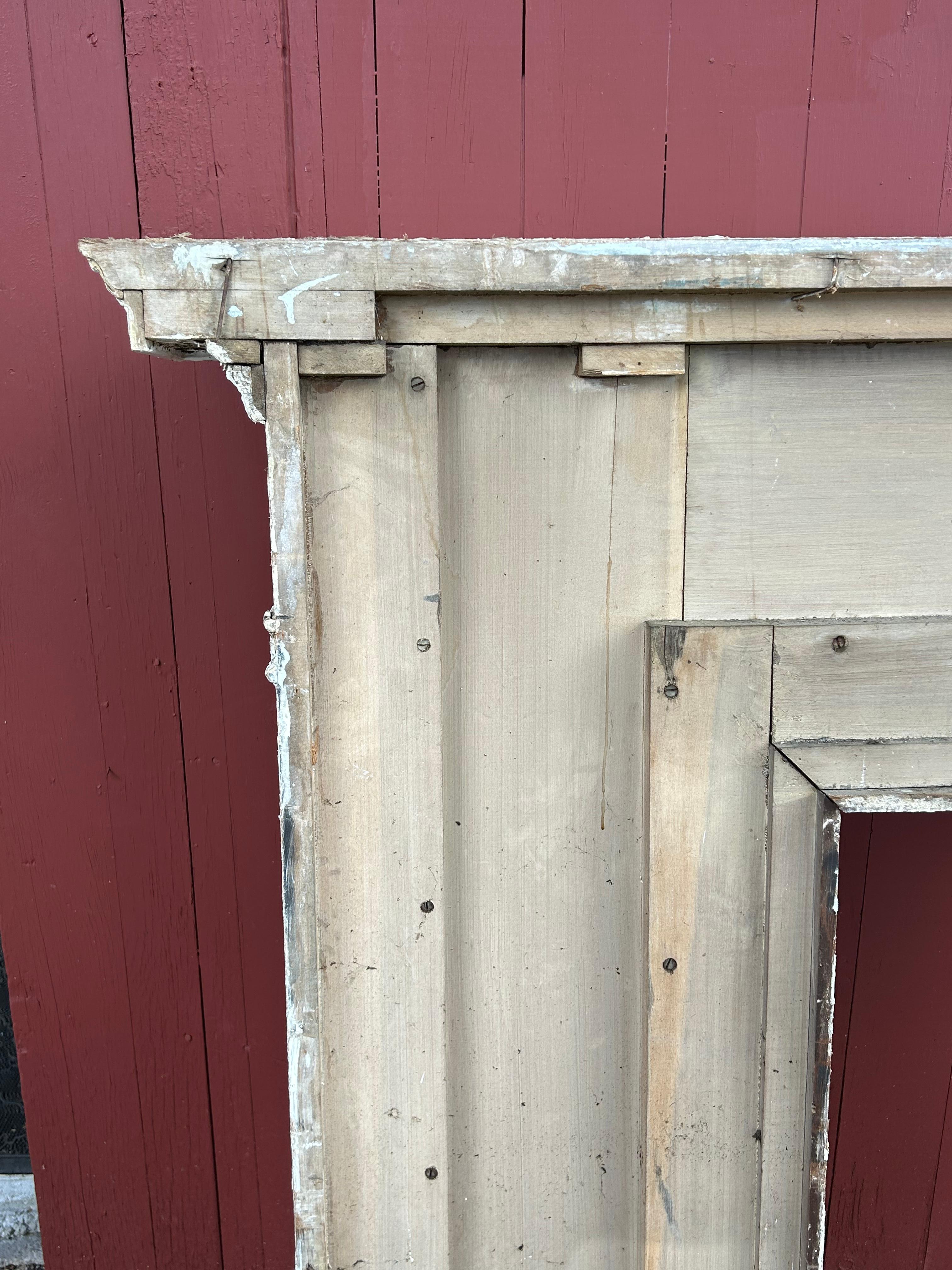 American 19th c Neoclassical Fireplace Mantel w Reclining Woman, Putti For Sale