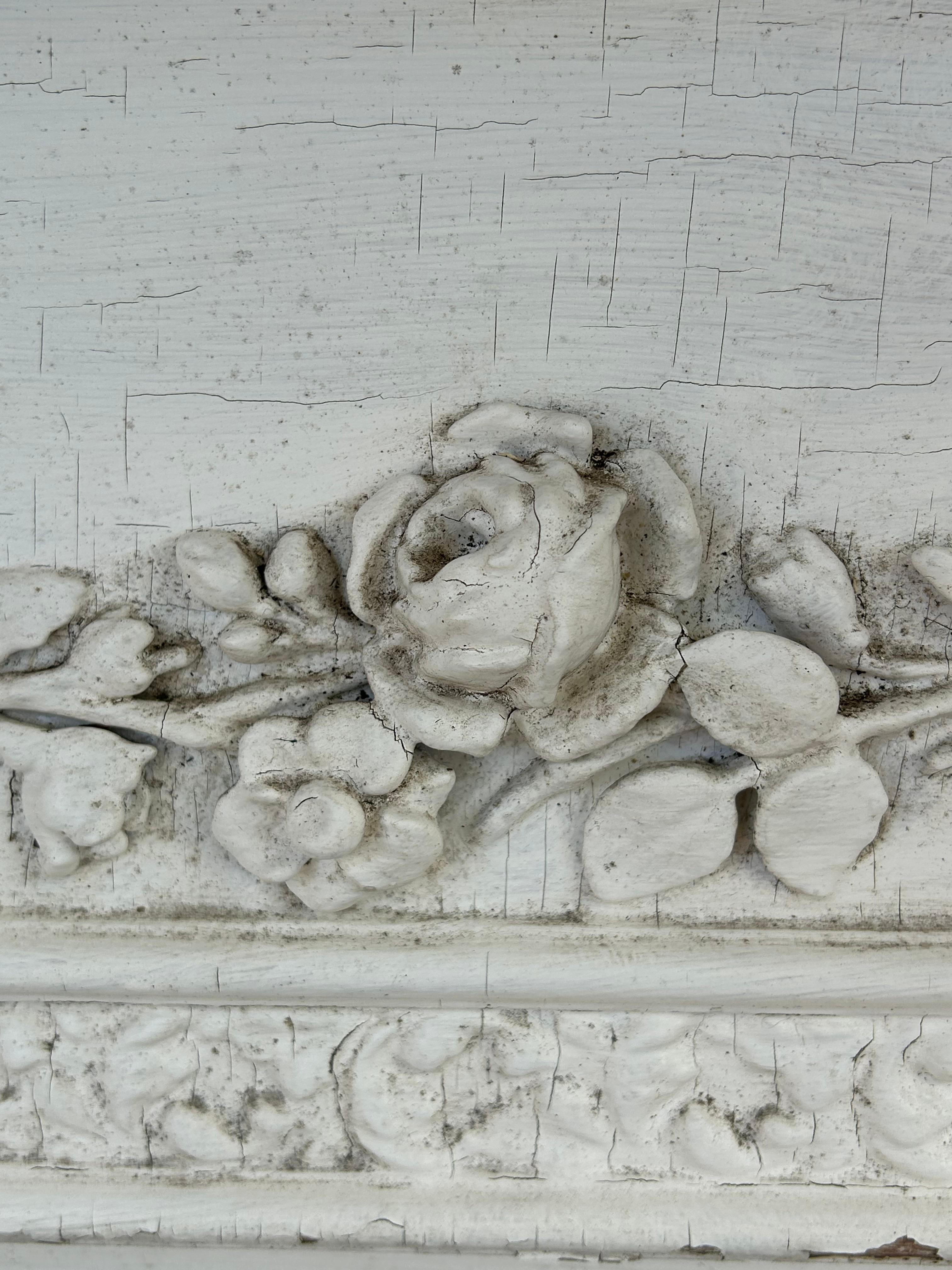 19th c Neoclassical Fireplace Mantel w Reclining Woman, Putti For Sale 2