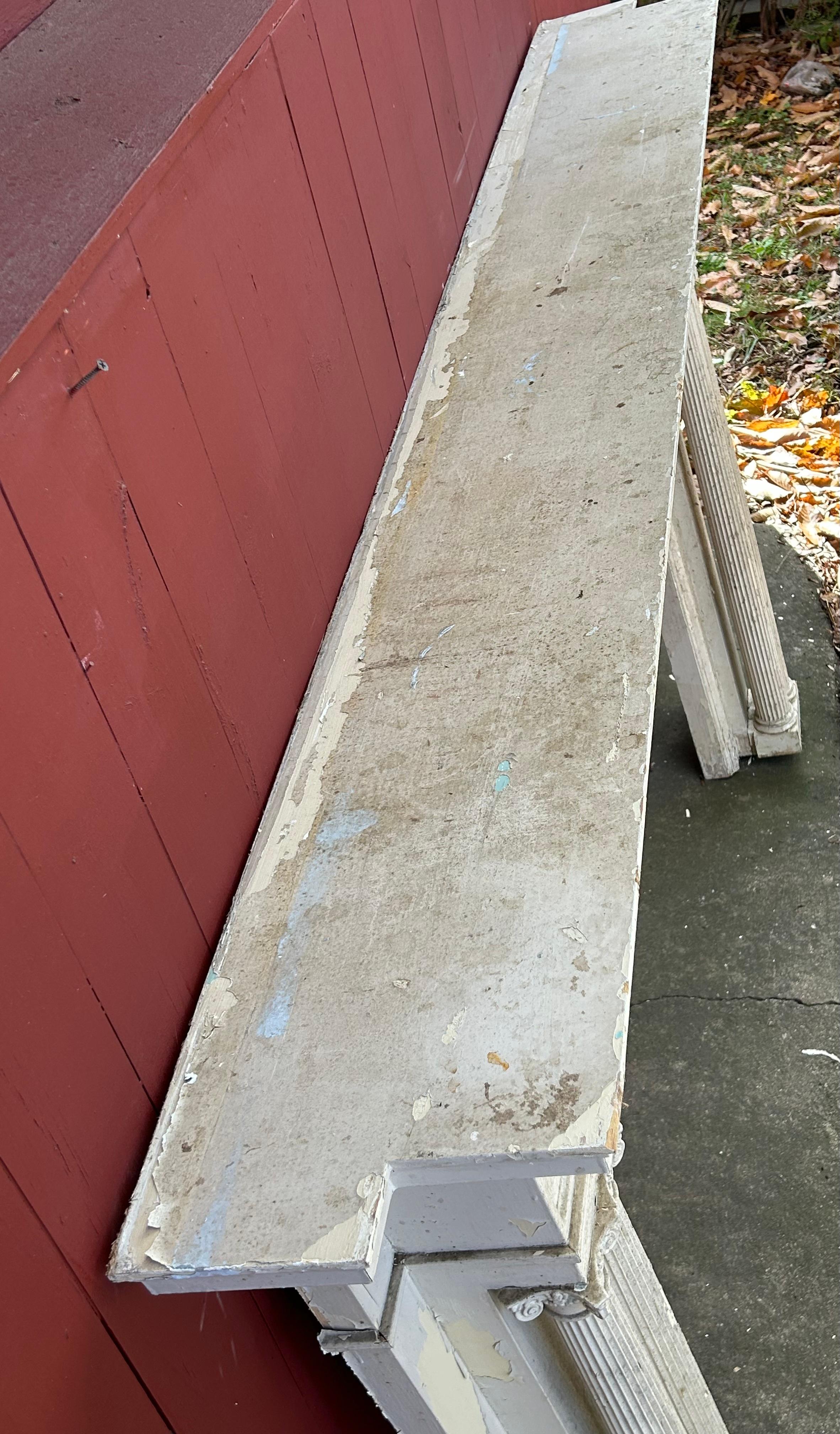 19th c Neoclassical Fireplace Mantel w Ribbon Swags For Sale 4