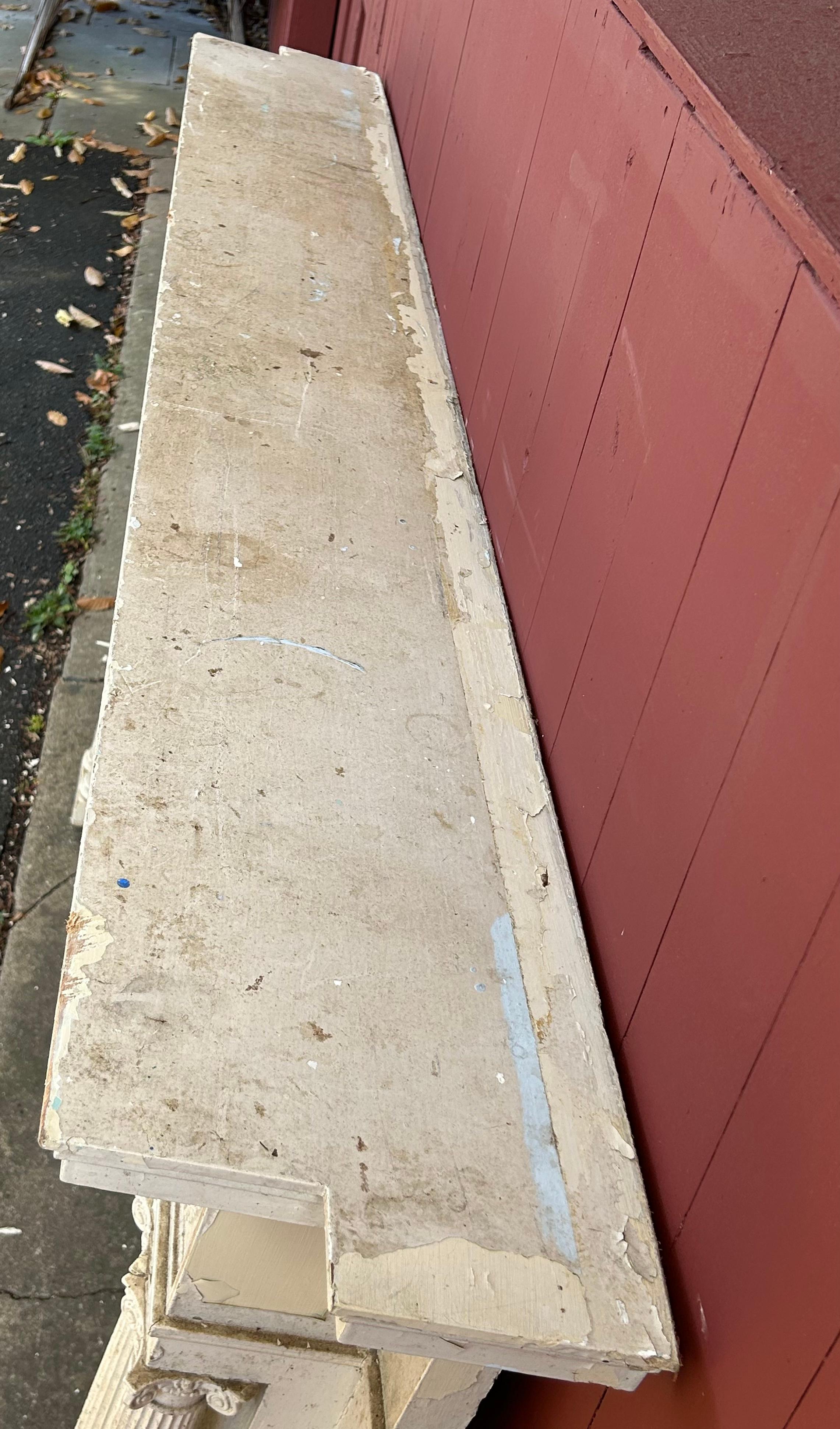 19th c Neoclassical Fireplace Mantel w Ribbon Swags For Sale 5