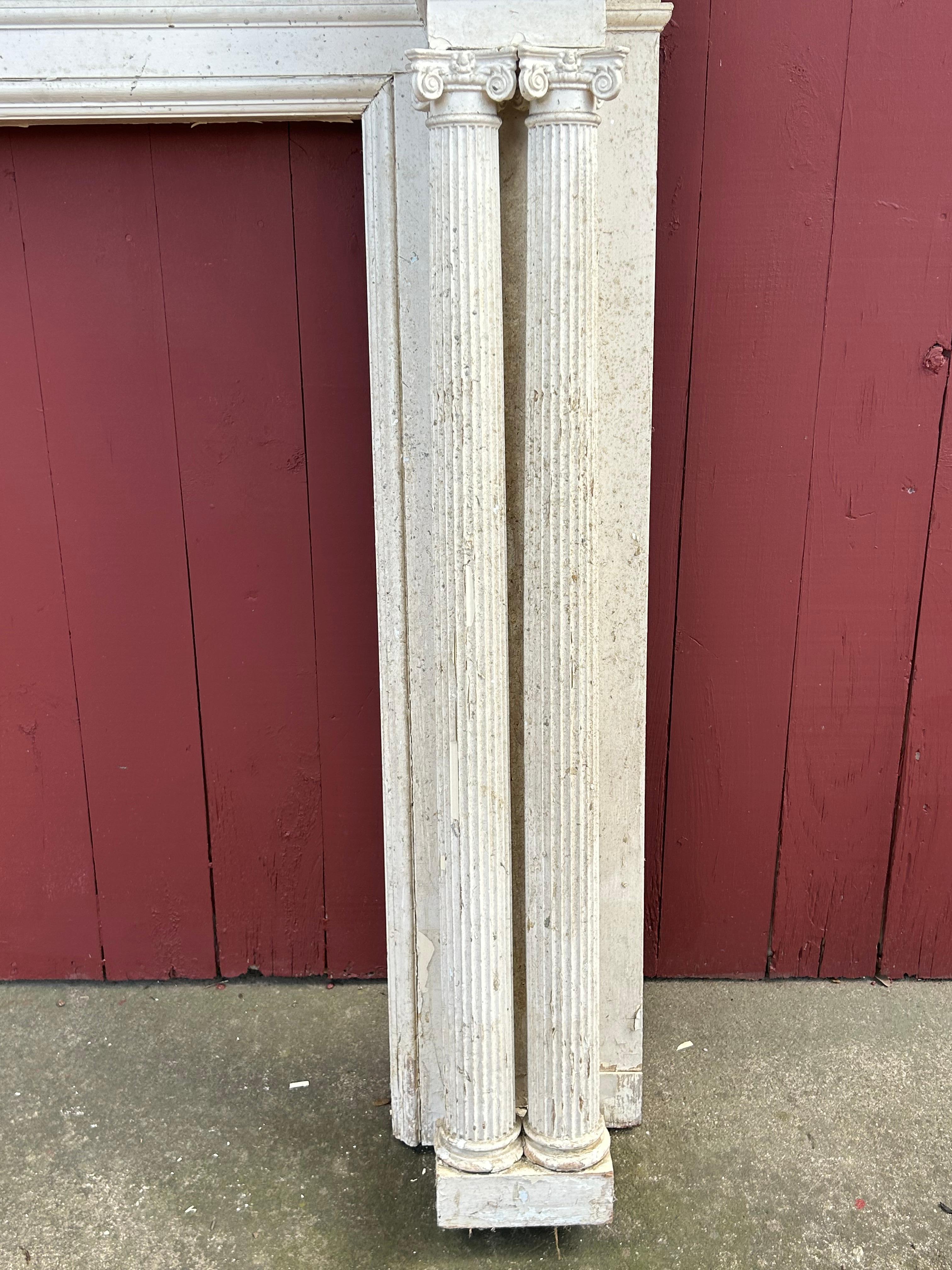 19th c Neoclassical Fireplace Mantel w Ribbon Swags For Sale 9