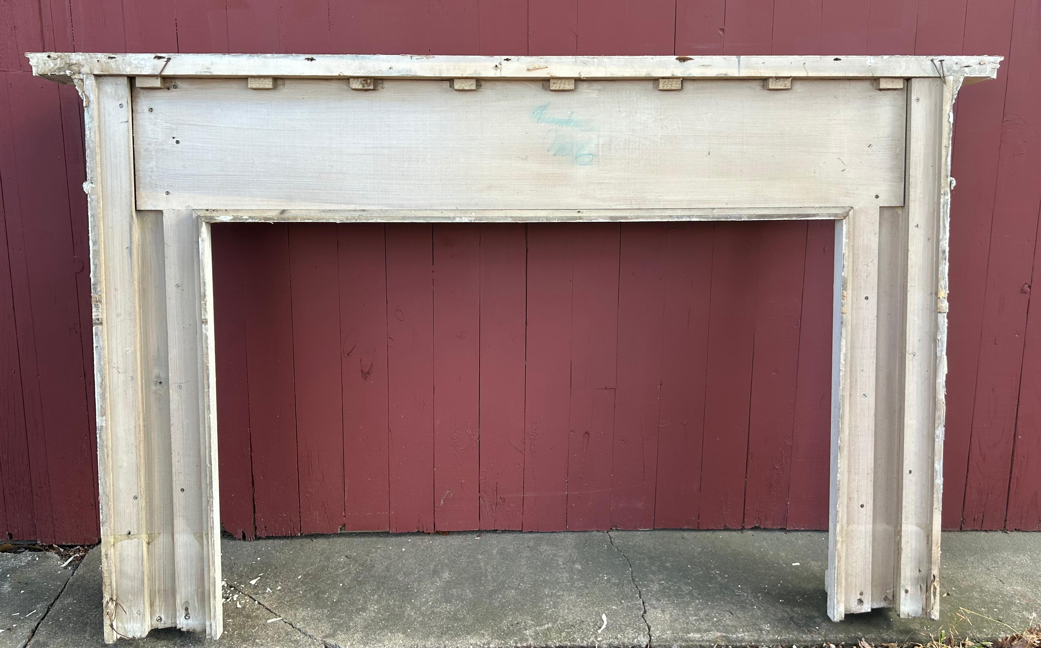 19th c Neoclassical Fireplace Mantel w Ribbon Swags For Sale 12