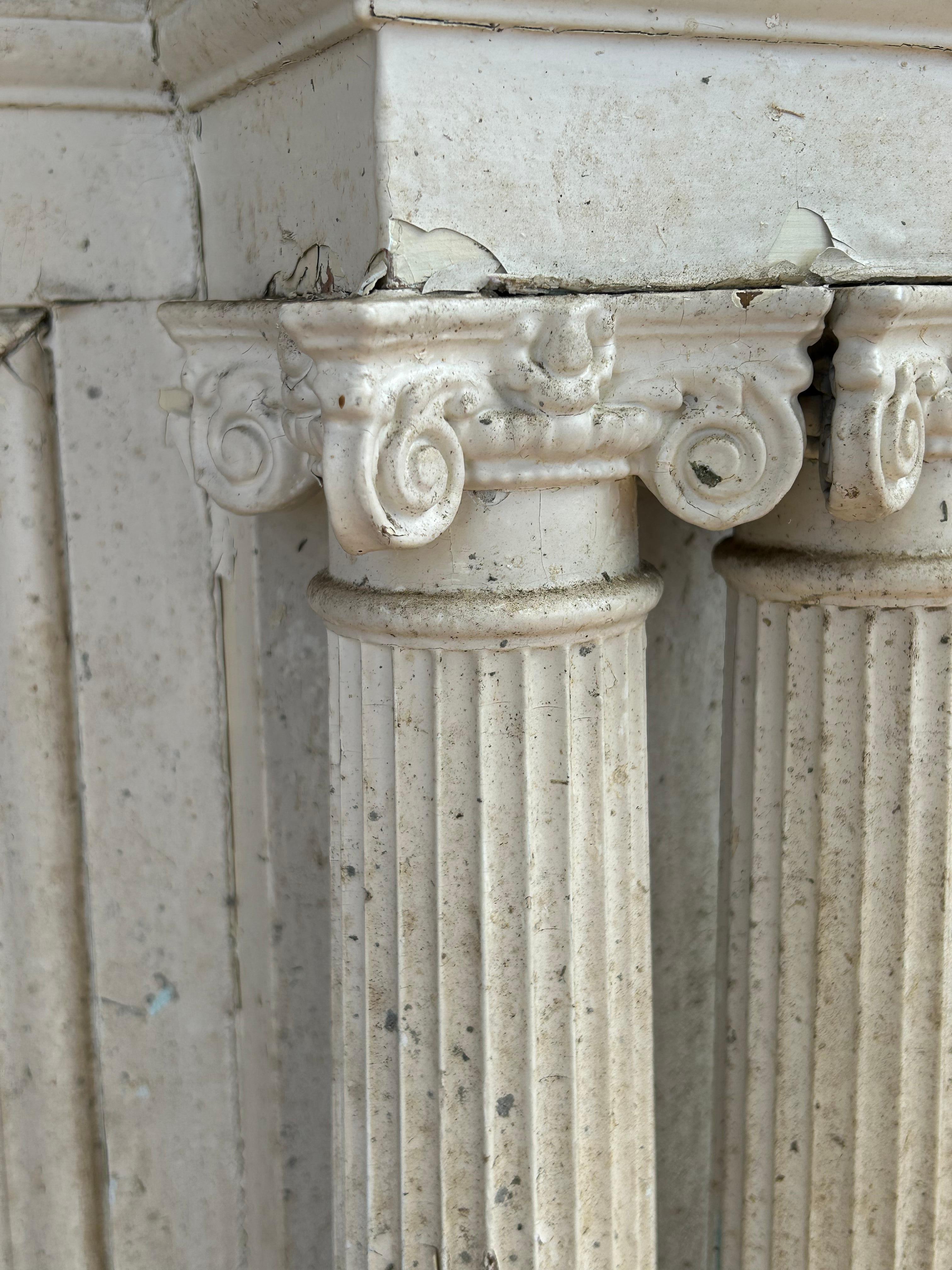 19th Century 19th c Neoclassical Fireplace Mantel w Ribbon Swags For Sale