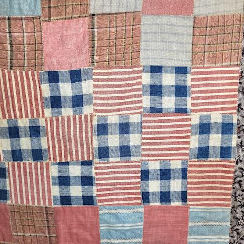 19th C Nine Patch Doll Quilt In Good Condition For Sale In Los Angeles, CA