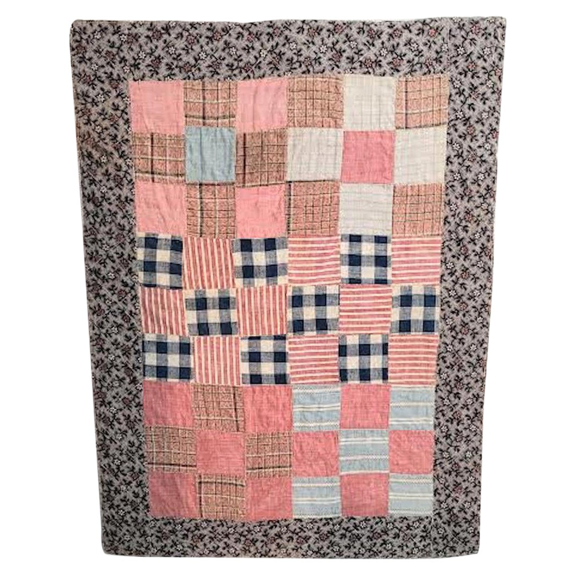 19th C Nine Patch Doll Quilt