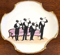 19th C Novelty  Regency Black Aristocratic Men Drinking Champagne