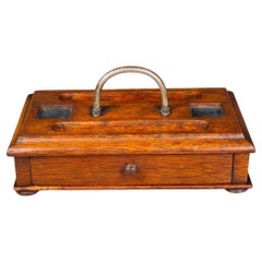 19th c. Oak Ink Well Box c.1800s