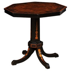 19th Century Octagonal Pedestal Table with Wonderful Inlay Embellishments