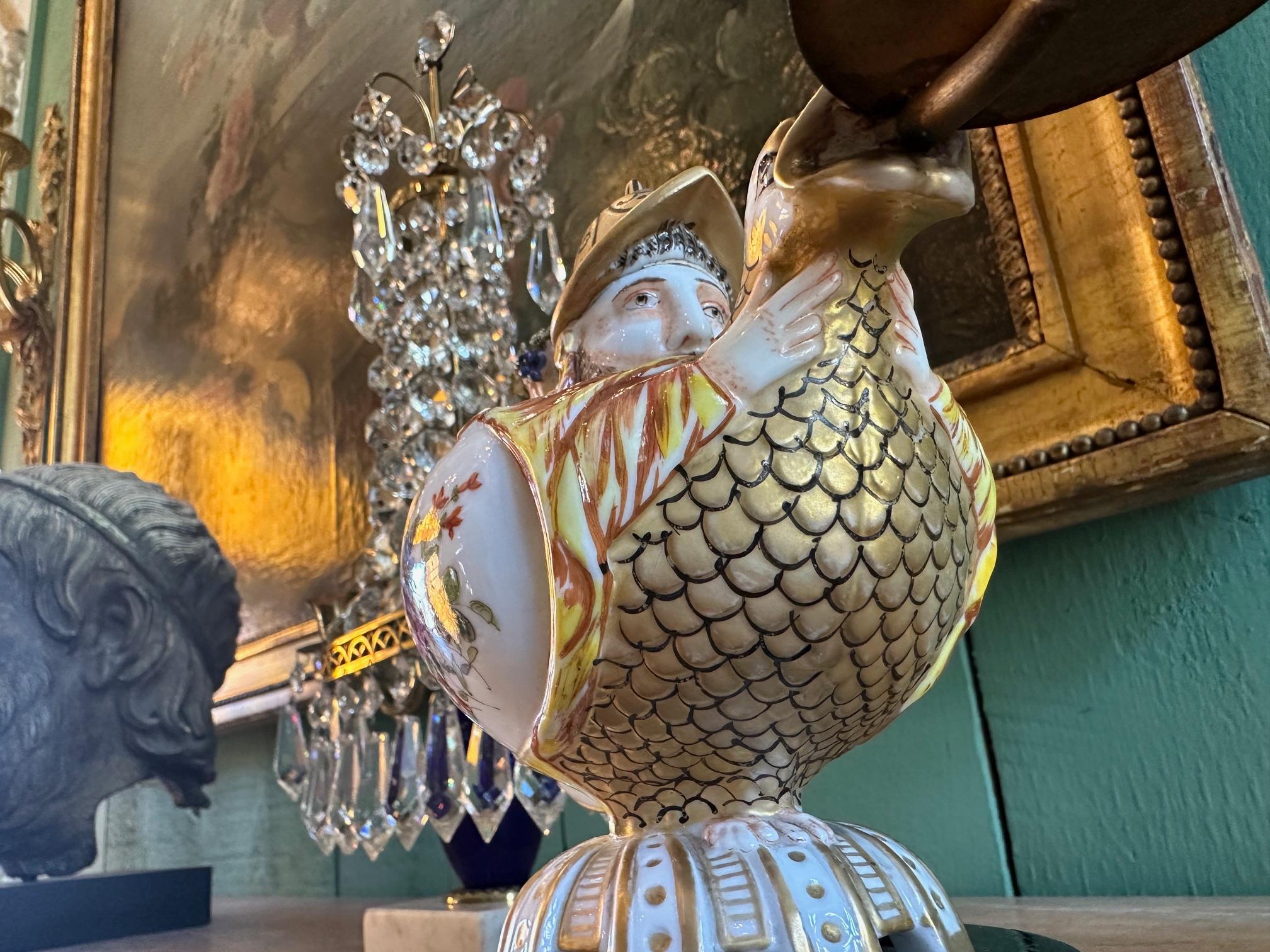 Lampe à huile Bibelot en porcelaine fantaisiste de style Capodimonte du 19e siècle en vente 4