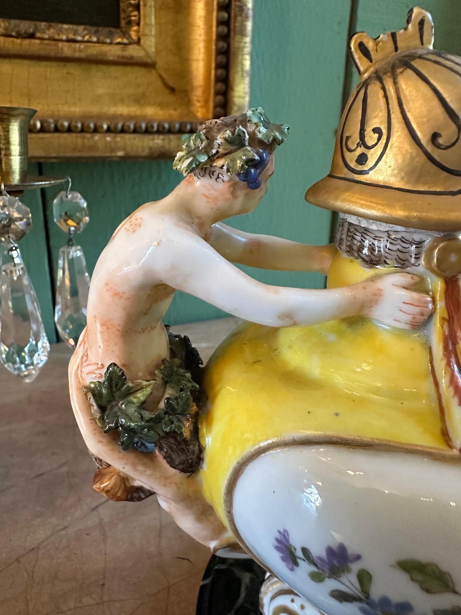 Lampe à huile Bibelot en porcelaine fantaisiste de style Capodimonte du 19e siècle en vente 6