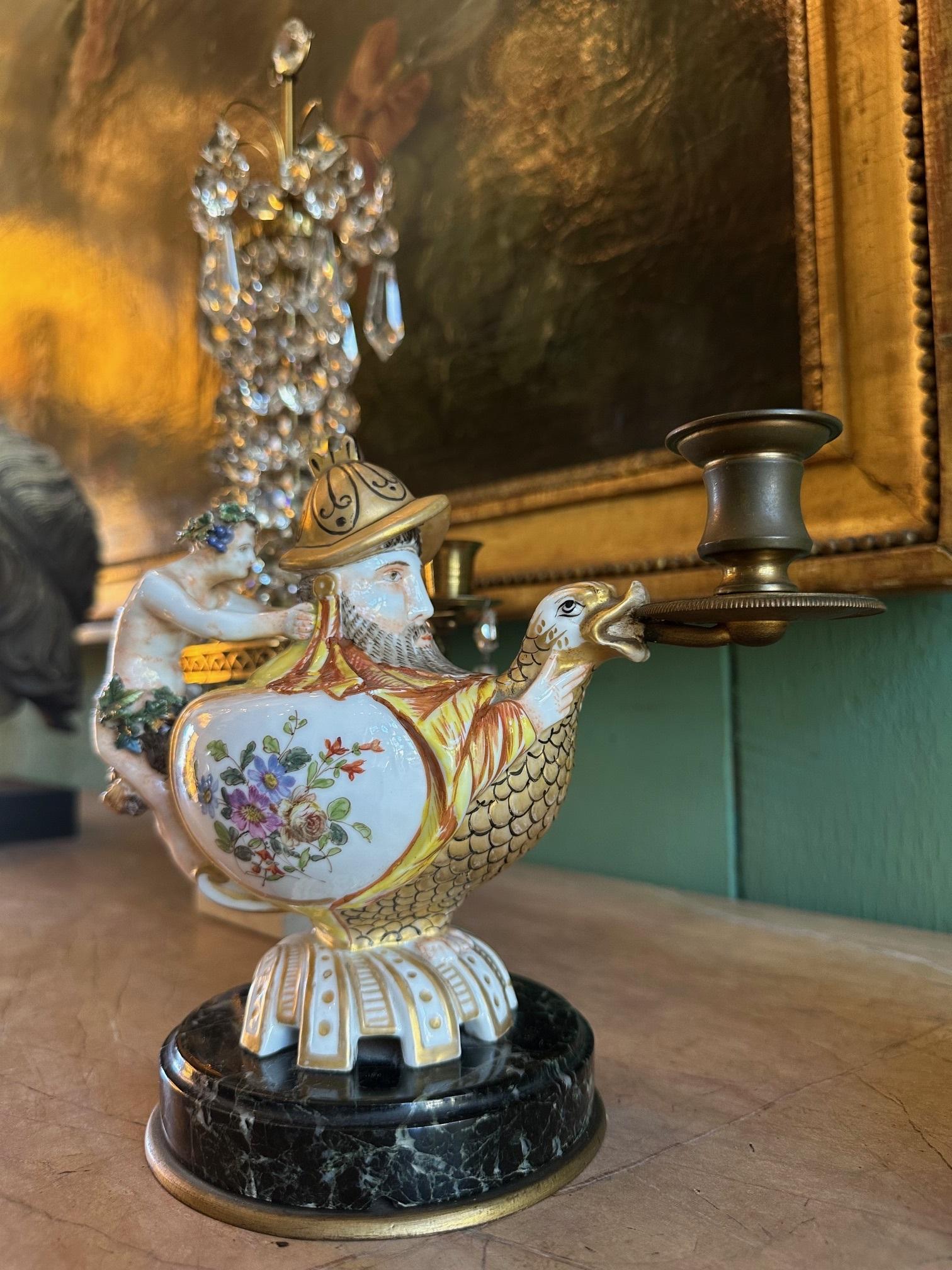 Lampe à huile Bibelot en porcelaine fantaisiste de style Capodimonte du 19e siècle en vente 13