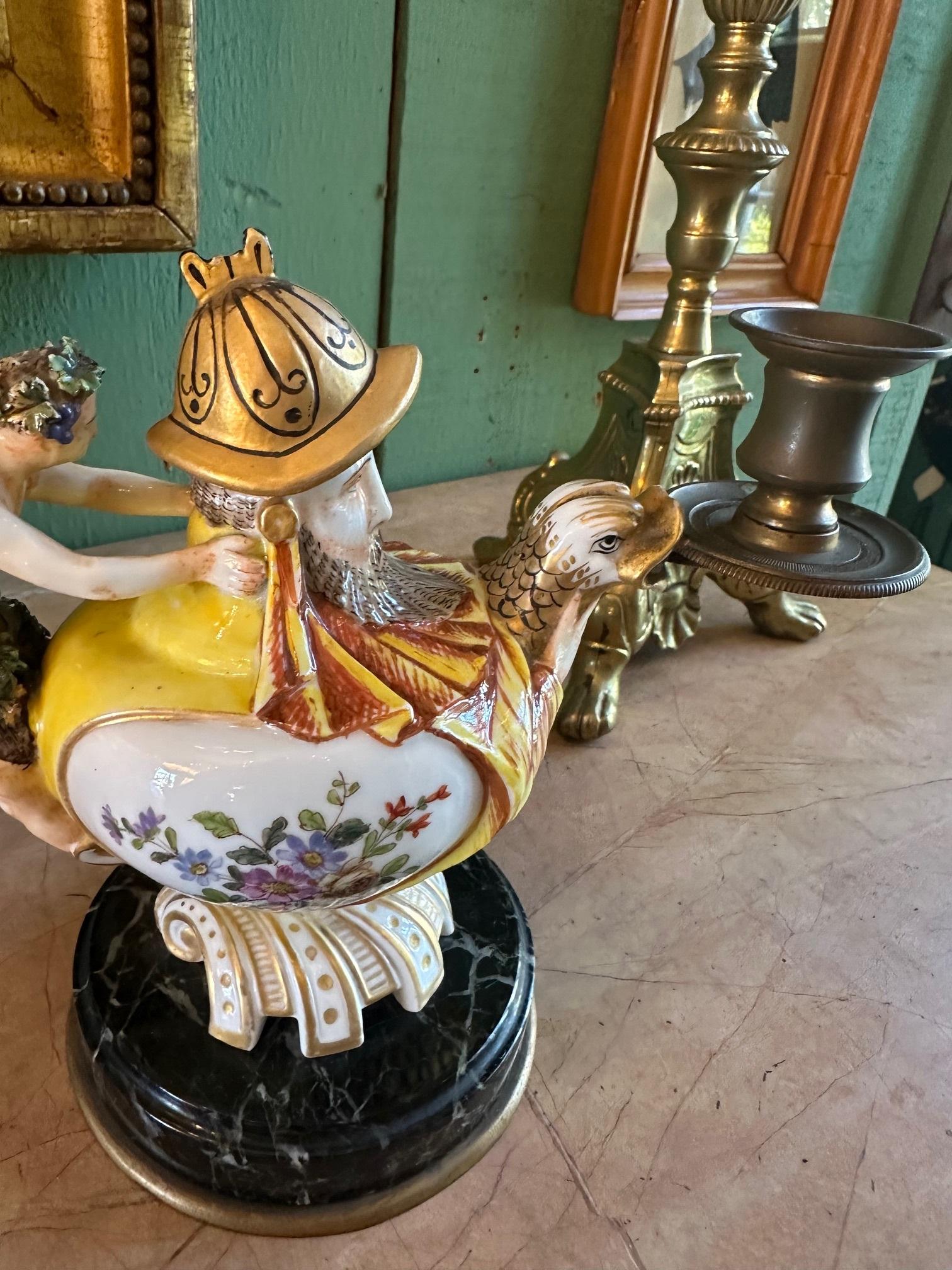 Lampe à huile Bibelot en porcelaine fantaisiste de style Capodimonte du 19e siècle en vente 2