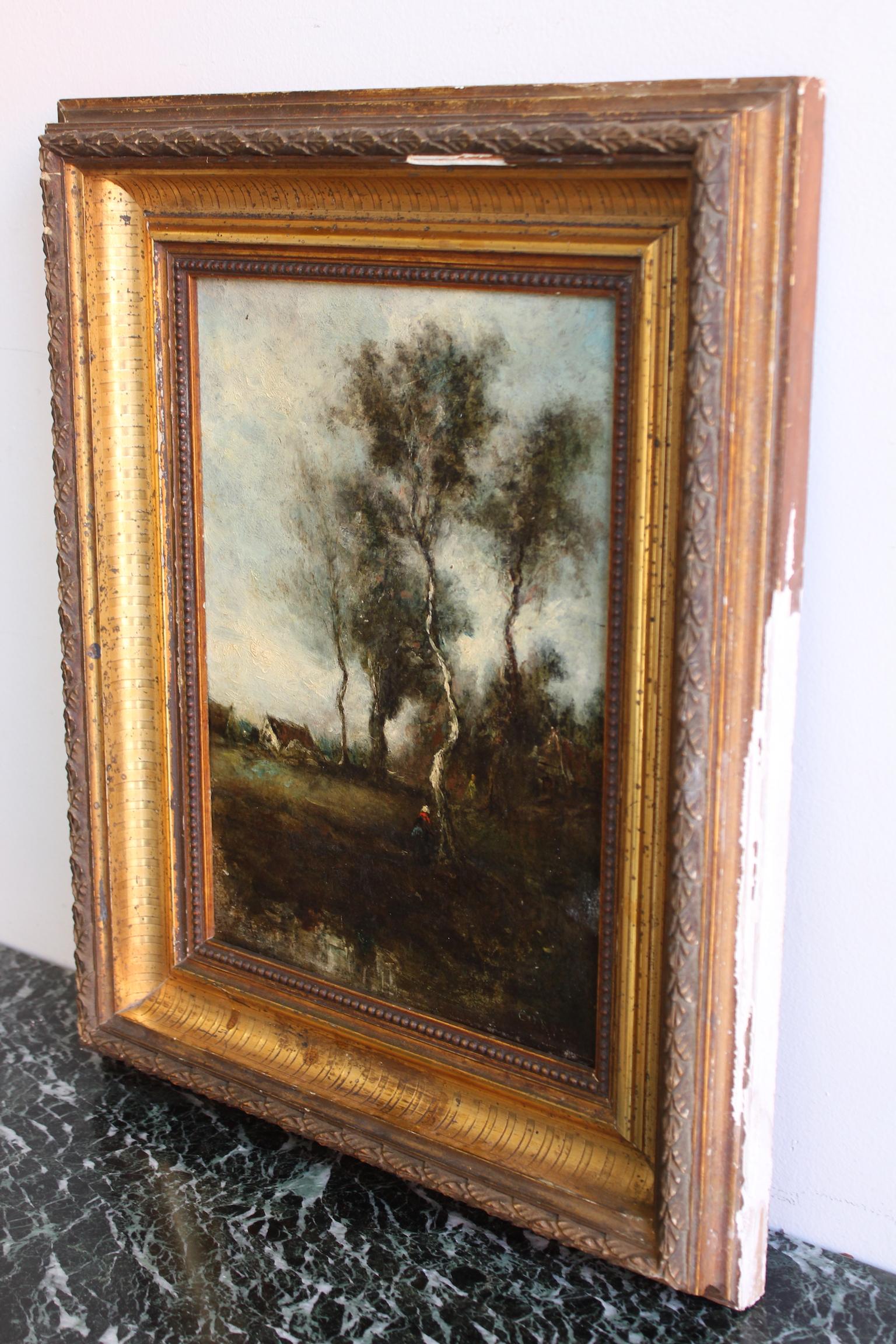 19th Century Oil on Card Signed Corot For Sale 4