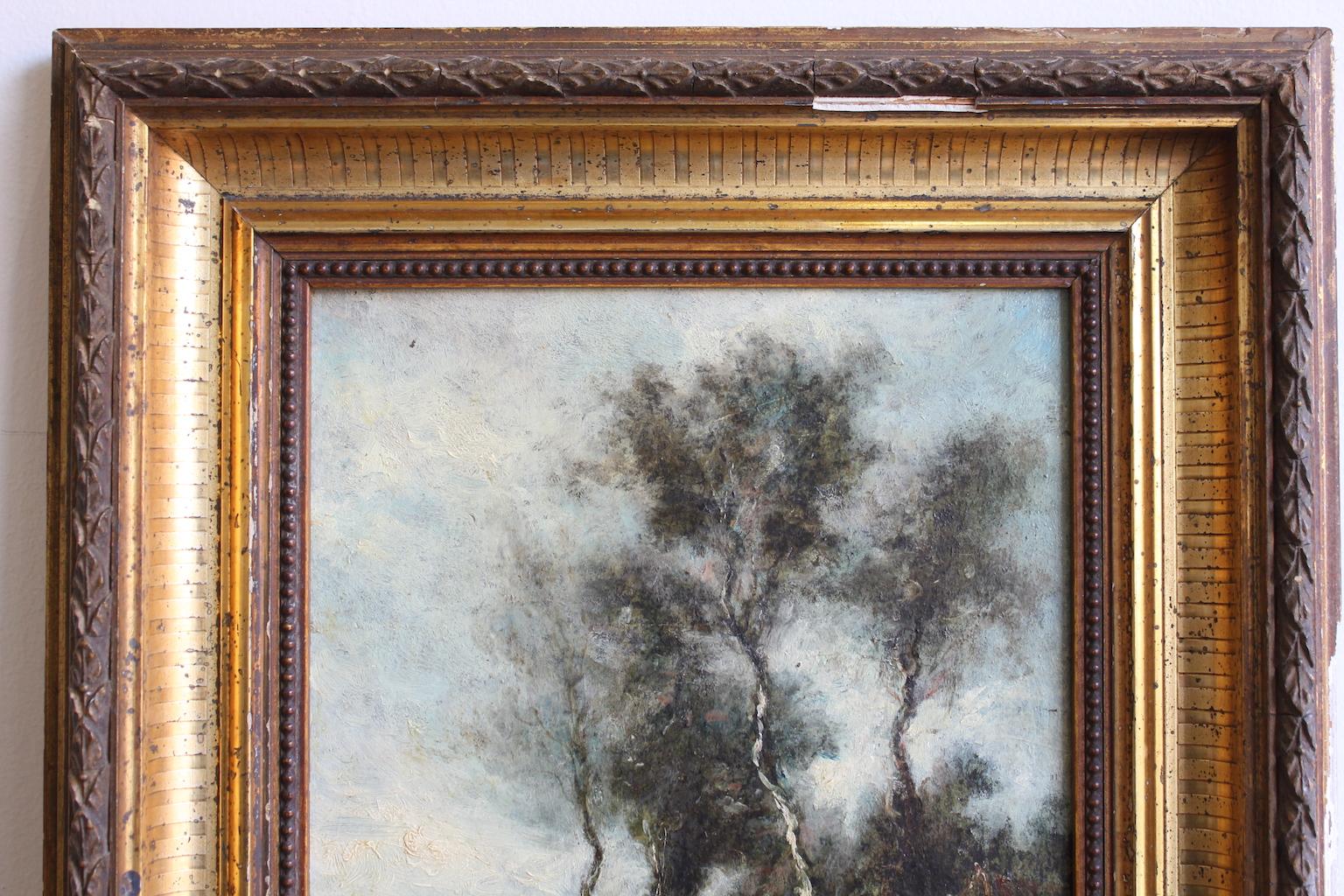 Other 19th Century Oil on Card Signed Corot For Sale